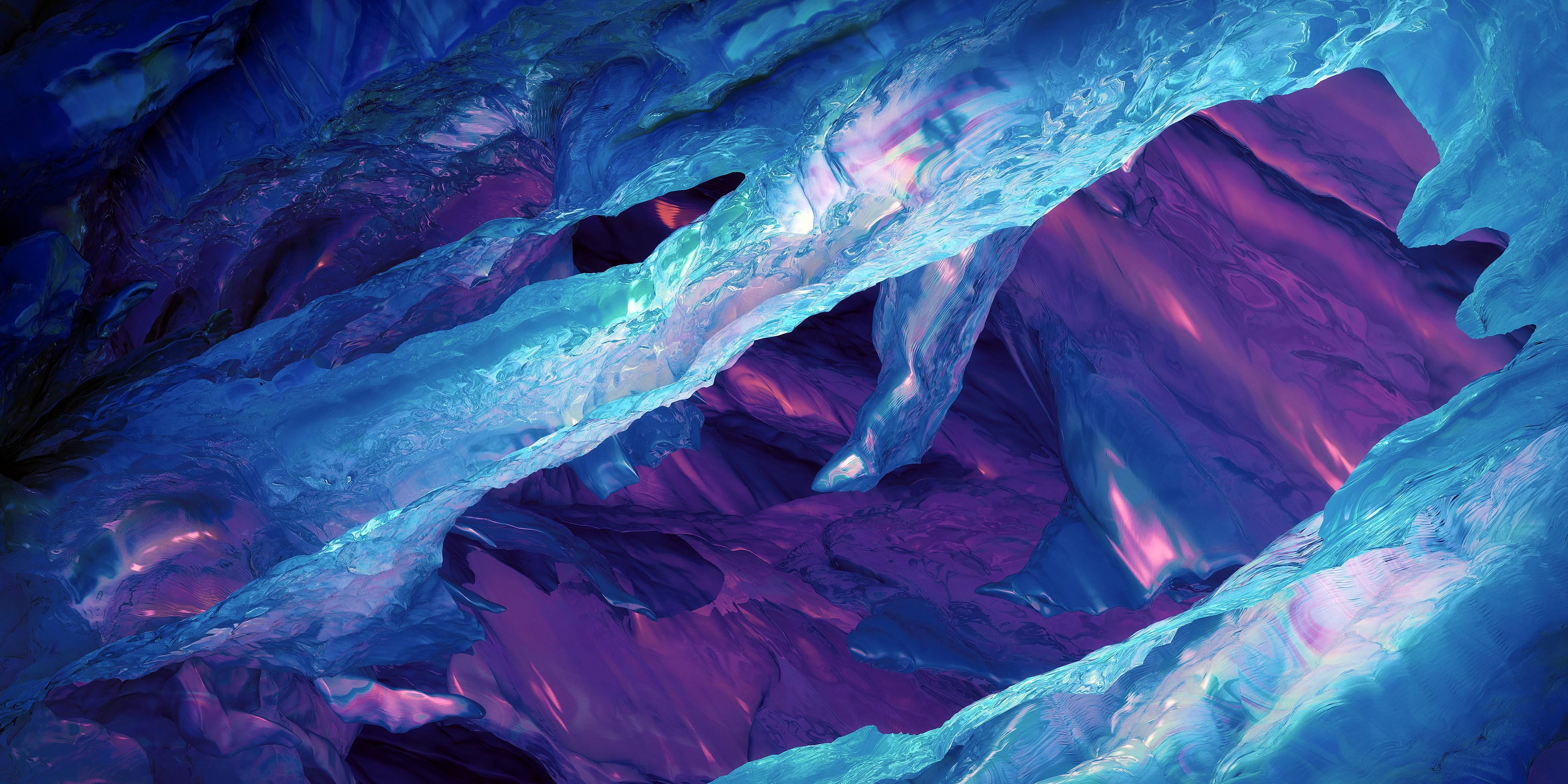 Galactic Crystal [5000 x 2500]. Neon wallpaper, Blue wallpaper, Blue background wallpaper