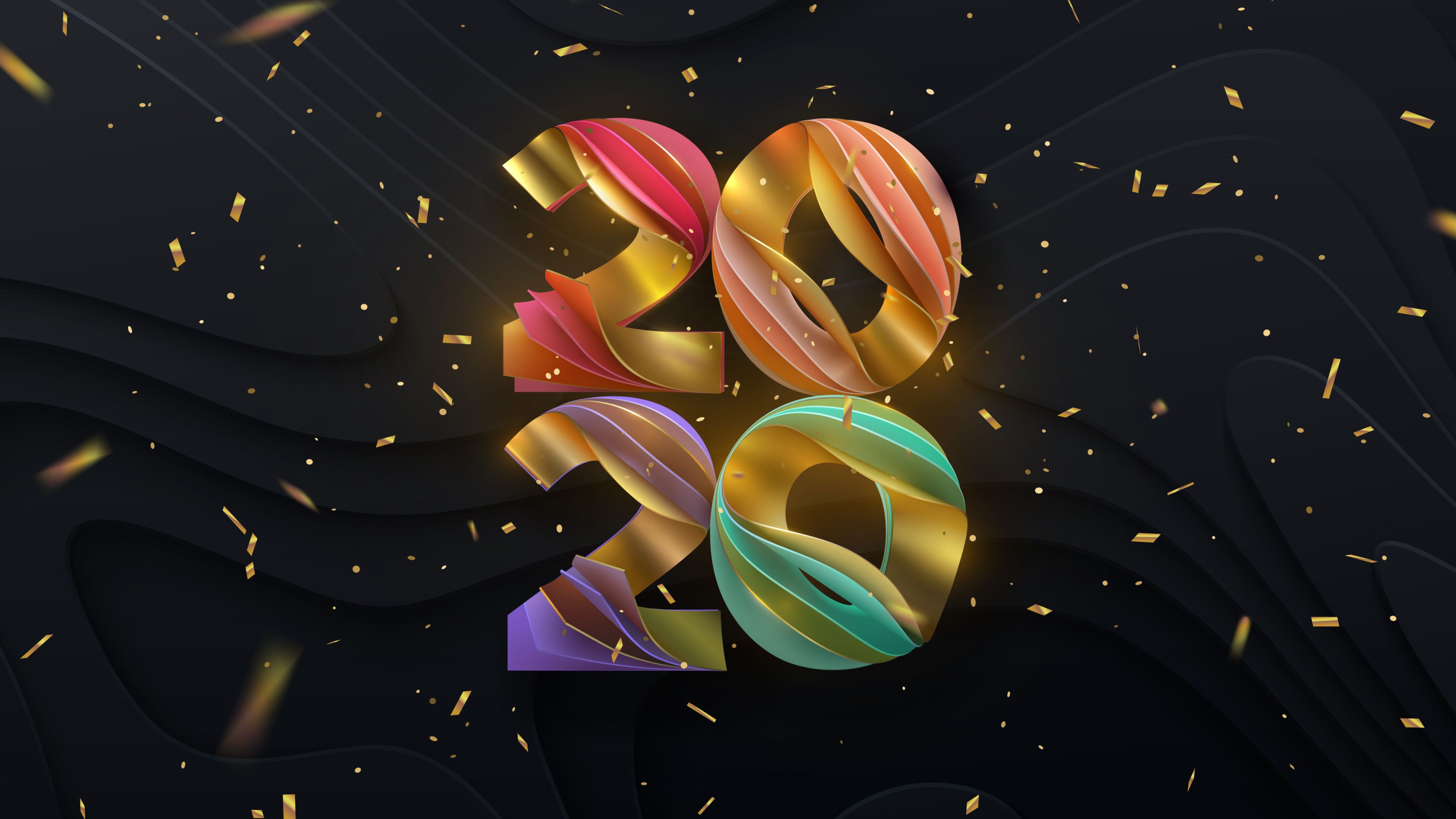 Colorful New Year 2020 iPhone XS MAX Wallpaper, HD Holidays 4K Wallpaper, Image, Photo and Background