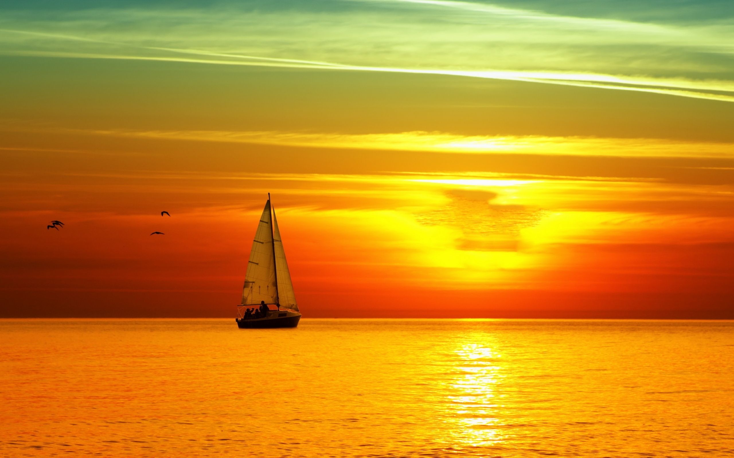 Boat Sunset Wallpaper