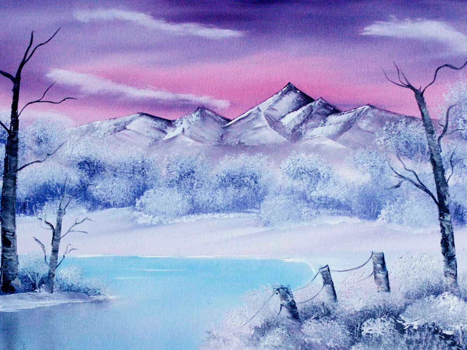Wonderful winter painting nature wallpaper