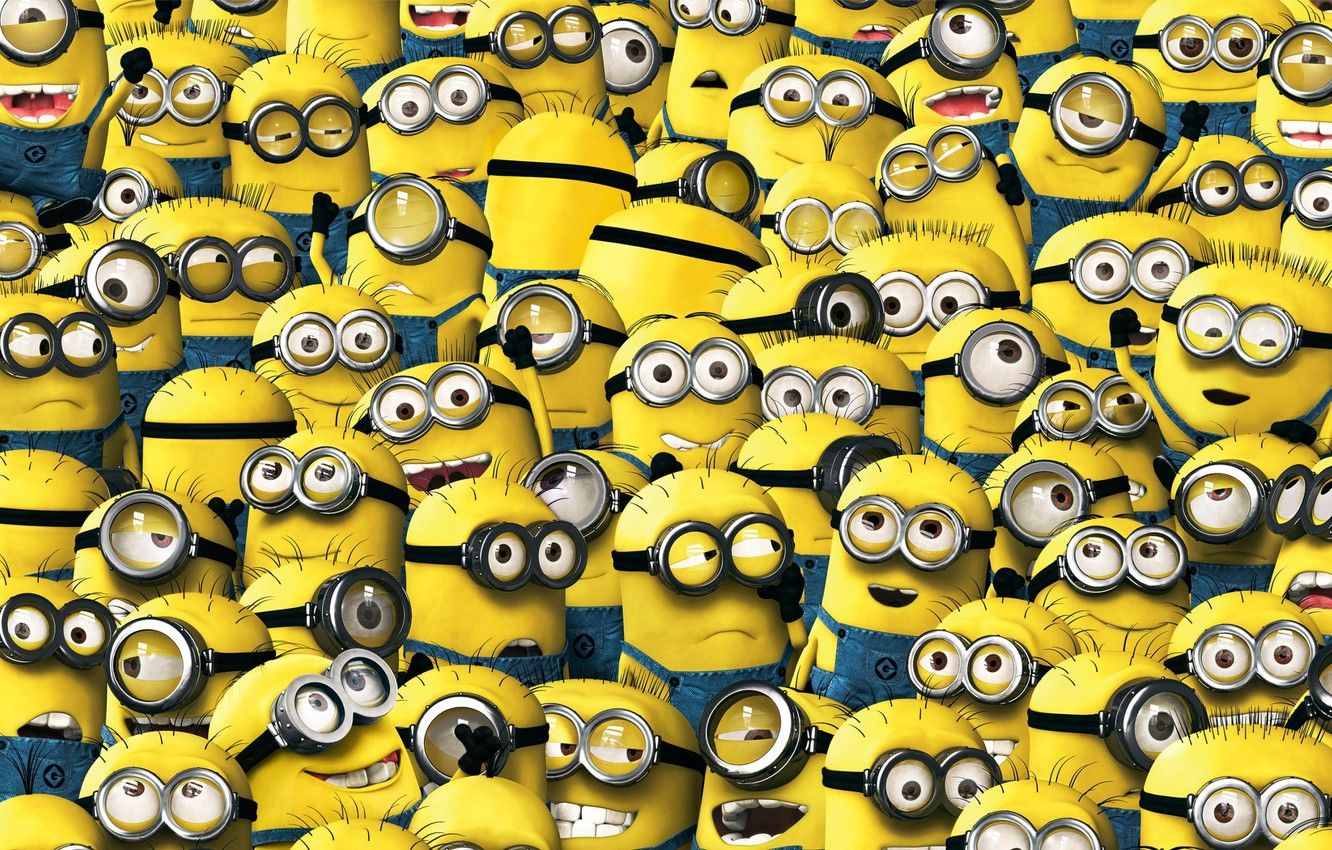 Wallpaper animation, yellow, smile, cartoon, suit, Cyclops, Minions, Despicable Me, uniform, staff, Minion, teeth, Universal Picture, goggles, Illumination Entertainment, employees image for desktop, section фильмы