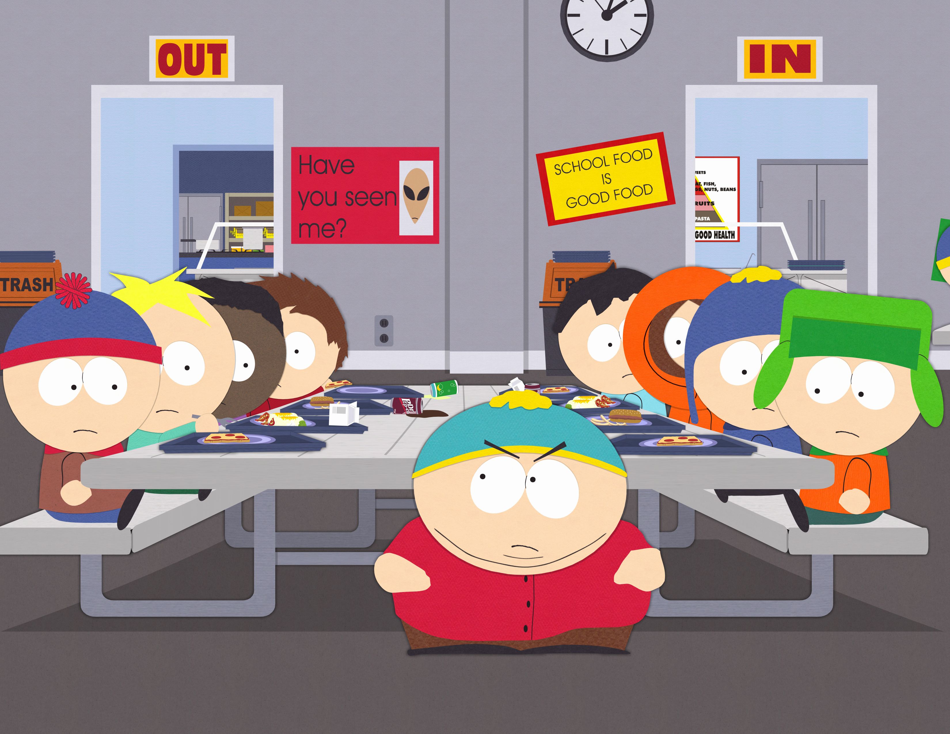 Eric Cartman Kyle Broflovski Stan Marsh Butters Stotch Craig Tucker Kenny McCormick Token Black Wallpaper:3300x2550