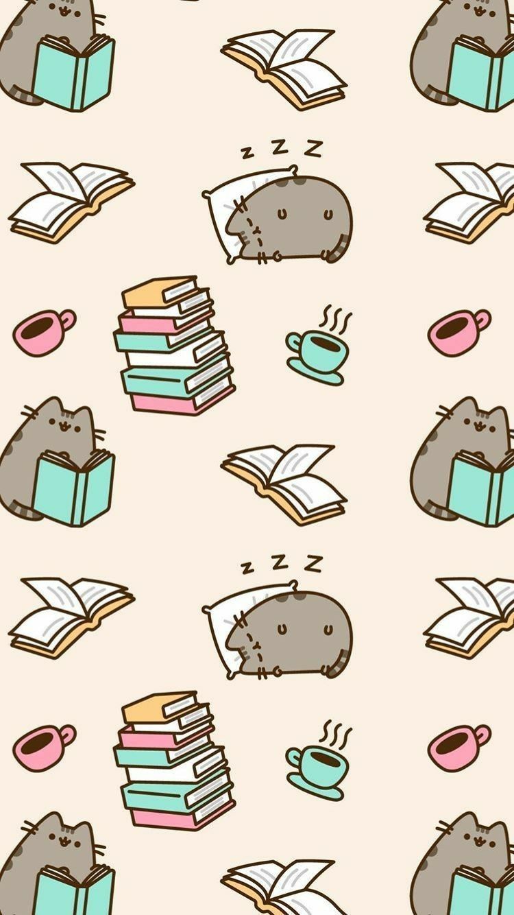 Cute pusheen books. Pusheen cat, Pusheen cute, Cute wallpaper for phone