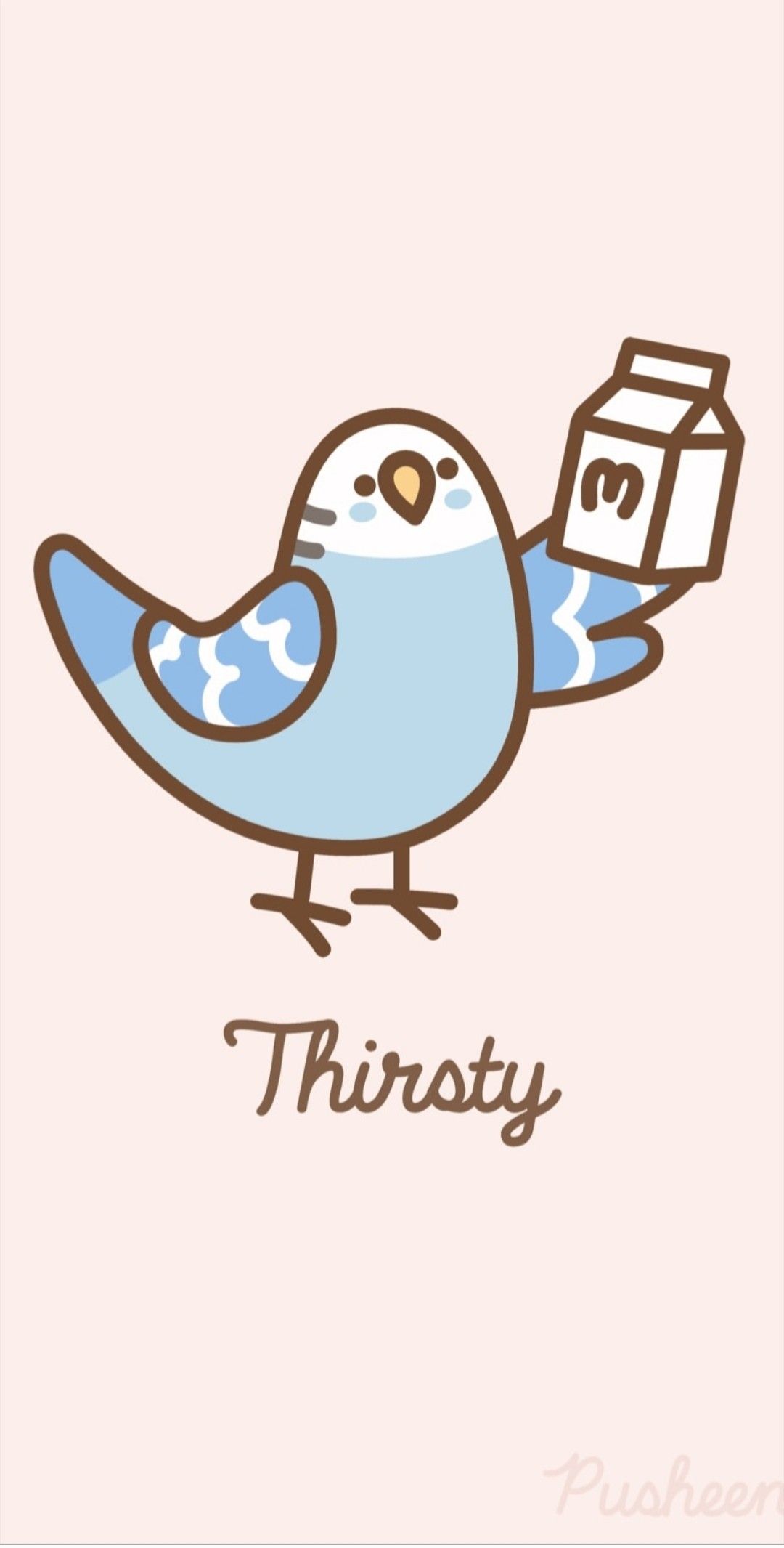 bird #thiesty #pusheen #wallpaper #ilovepusheen. Imagenes de pusheen, Gatito pusheen, Dibujos kawaii