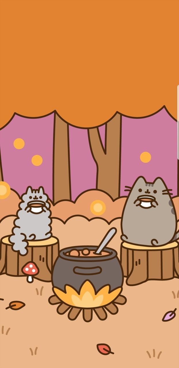 kawaii, wallpaper, cartoon and autumn