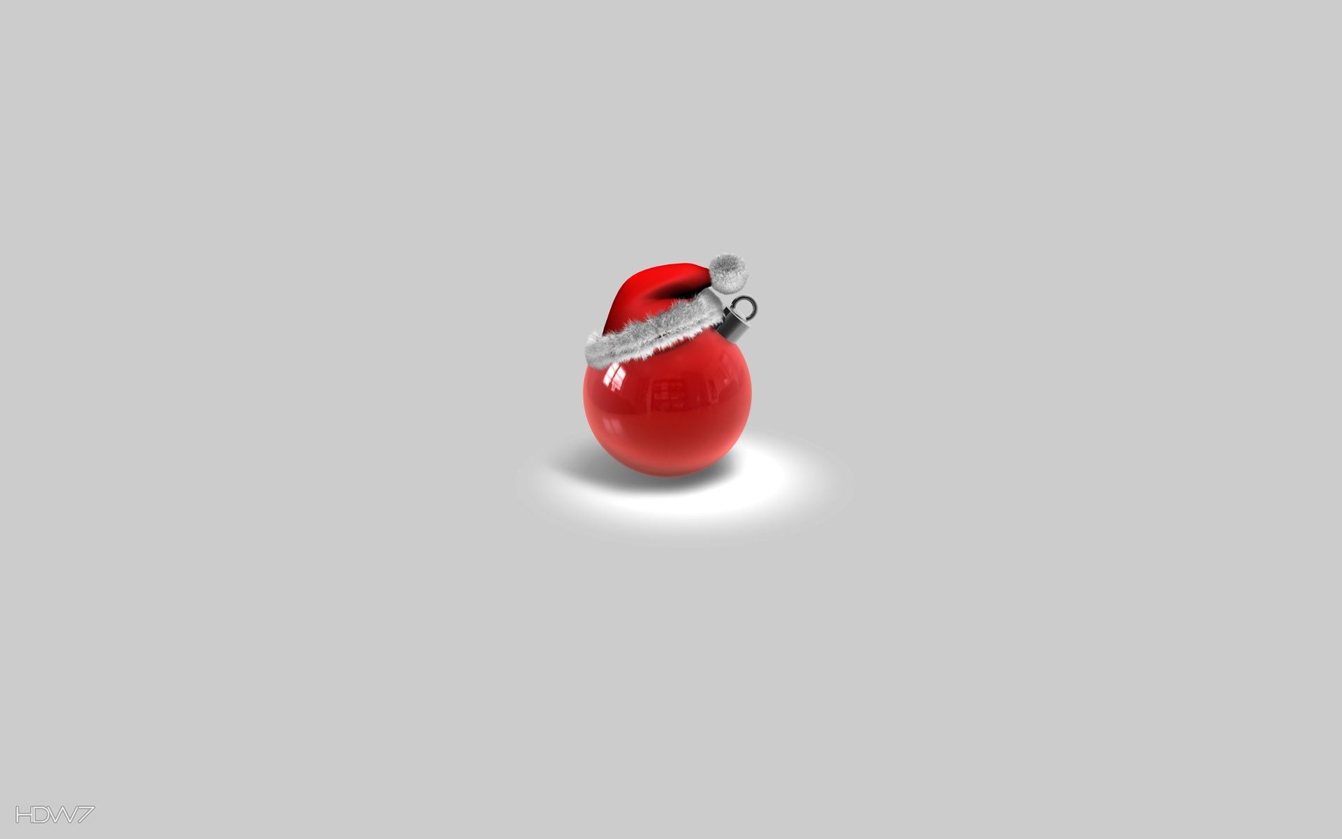 red christmas ball and hat minimalistic art holiday. HD wallpaper gallery