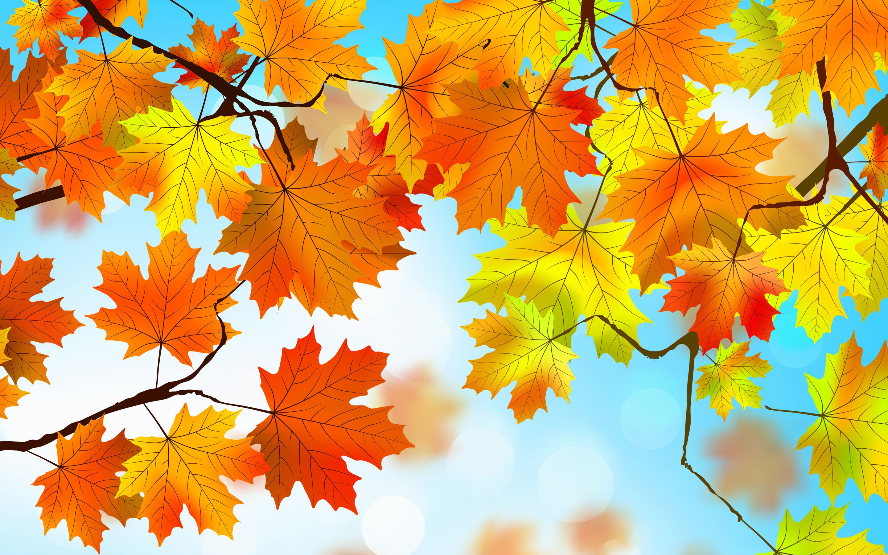 Fall Leaves Background Free Picture