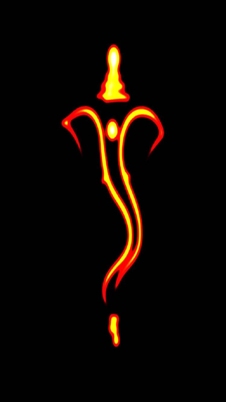 Ganesha Line Art With Black Background iPhone HD Wallpaper Wallpaper God HD Wallpaper