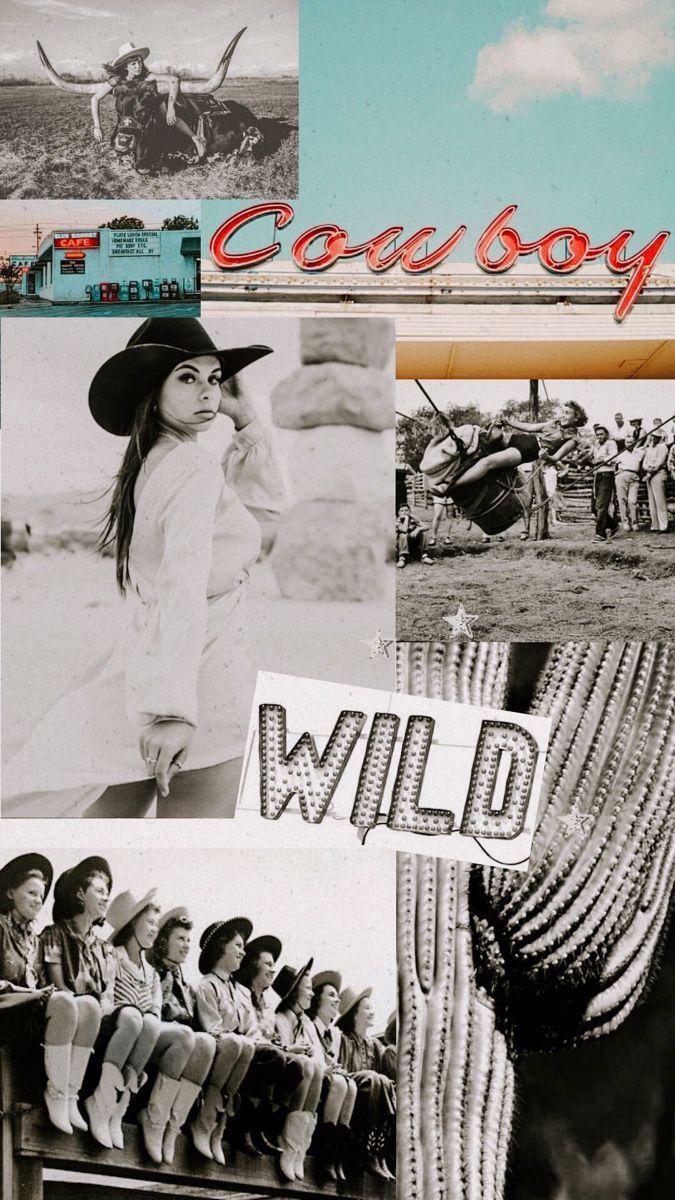 Wild western women. Picture collage wall, Western wall art, Art collage wall