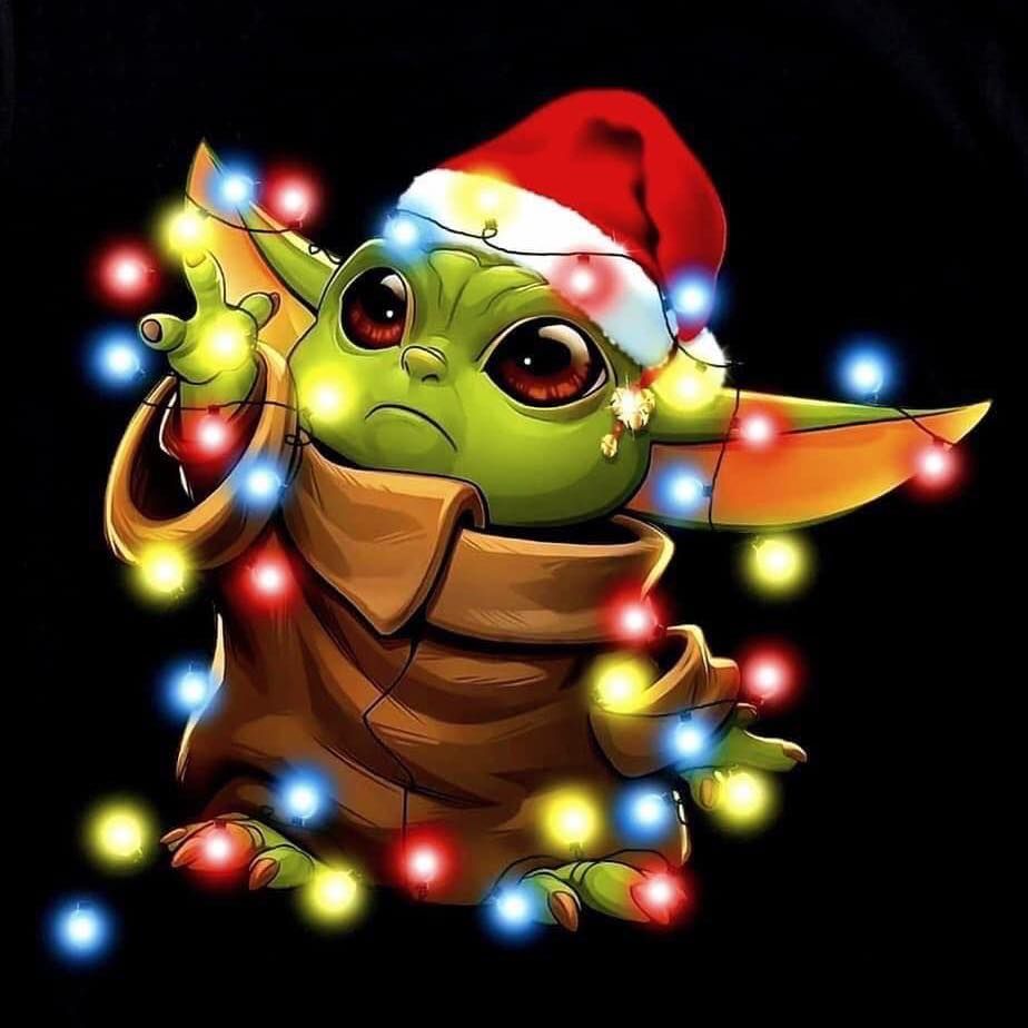 Christmas Baby Yoda. Yoda wallpaper, Yoda art, Star wars art