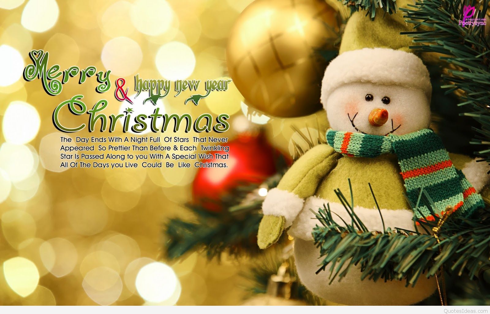 Beautiful Merry Christmas wallpaper with quotes