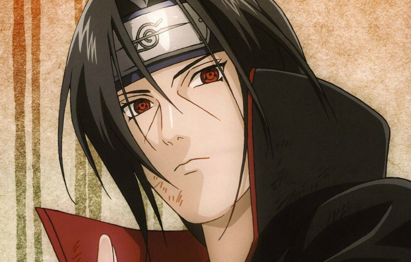Wallpaper portrait, headband, Naruto, red eyes, sharingan, Akatsuki, Itachi uchiha image for desktop, section сёнэн