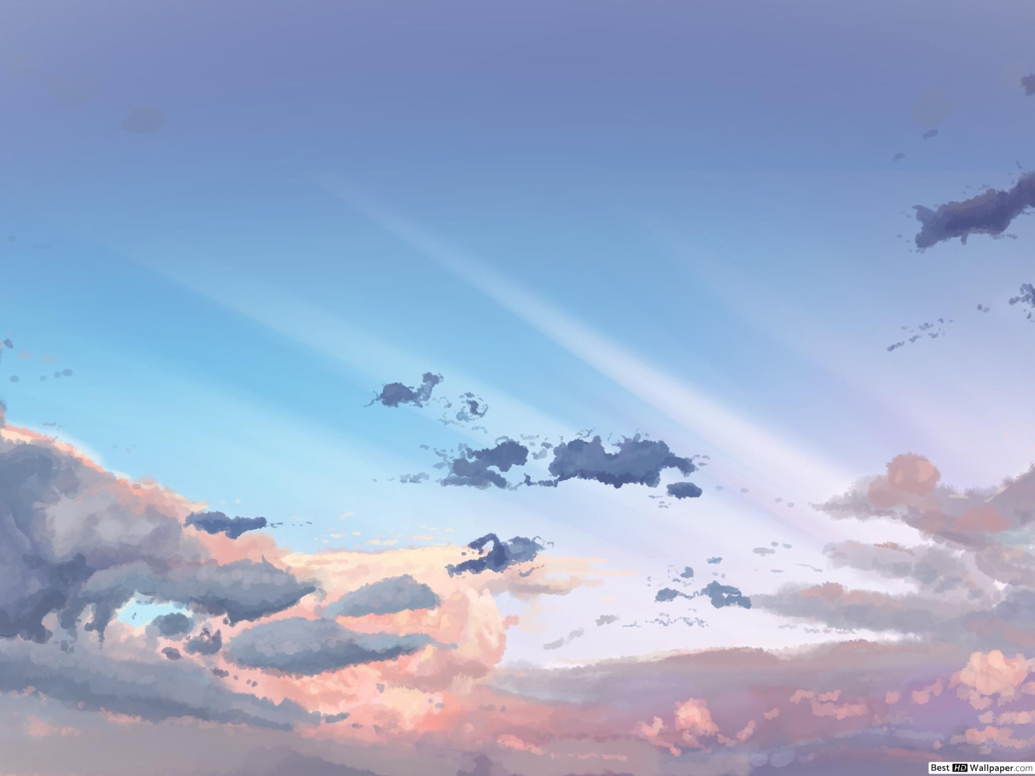 Cloud blue sky anime HD wallpaper download