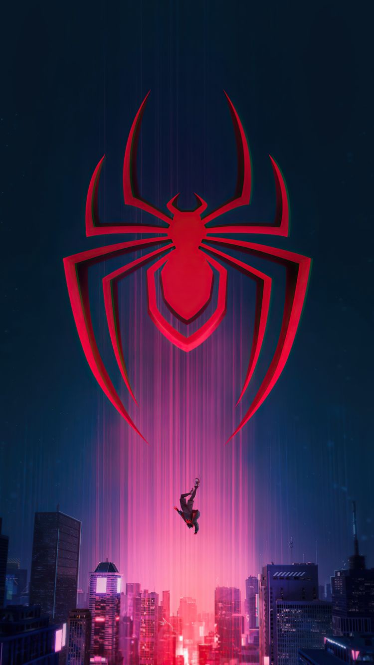 Spider Man Miles Morales Logo iPhone iPhone 6S, iPhone 7 HD 4k Wallpaper, Image, Background, Photo and Picture