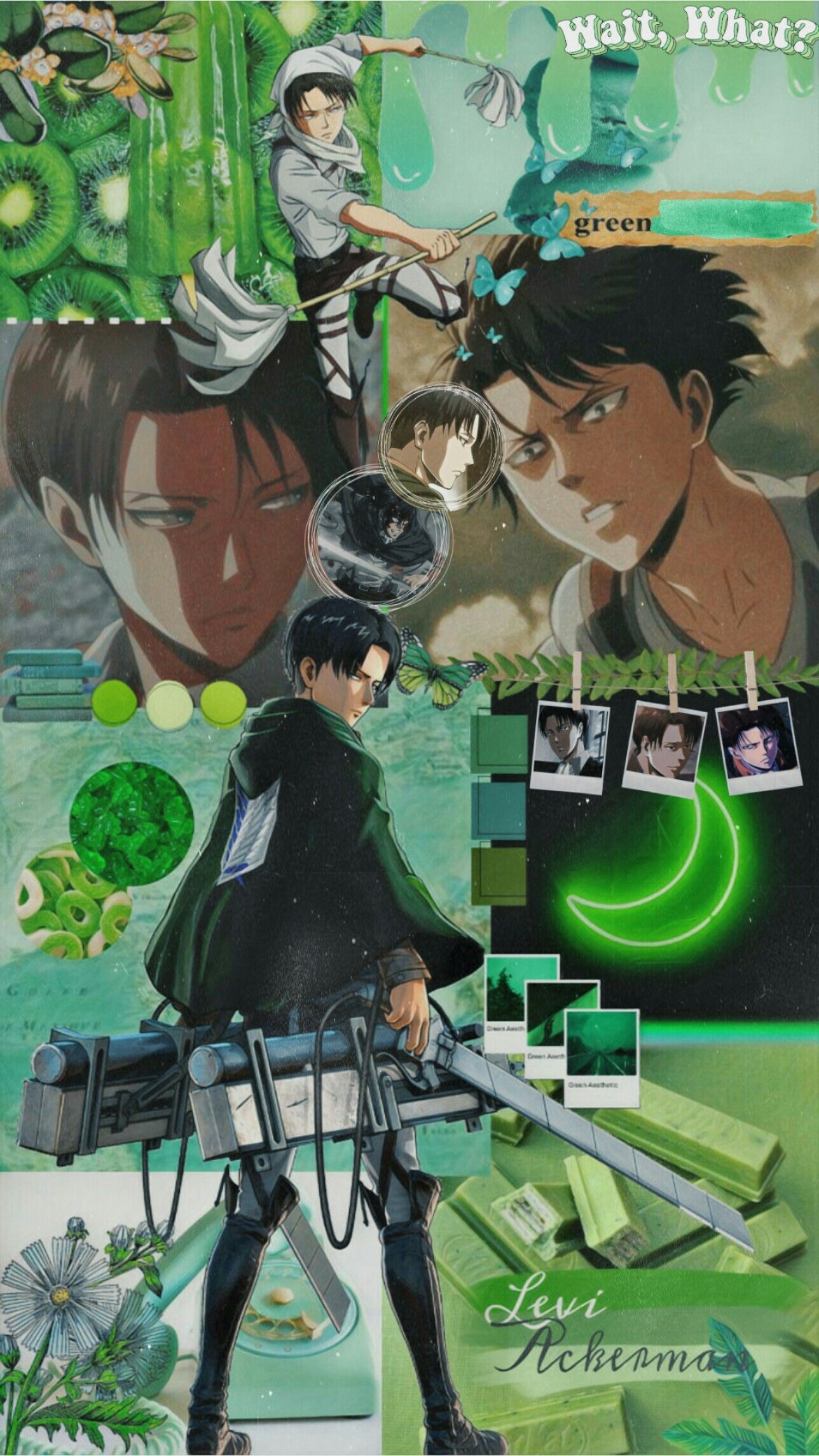 Levi Ackerman wallpaper. Anime green, Aesthetic anime, Green anime