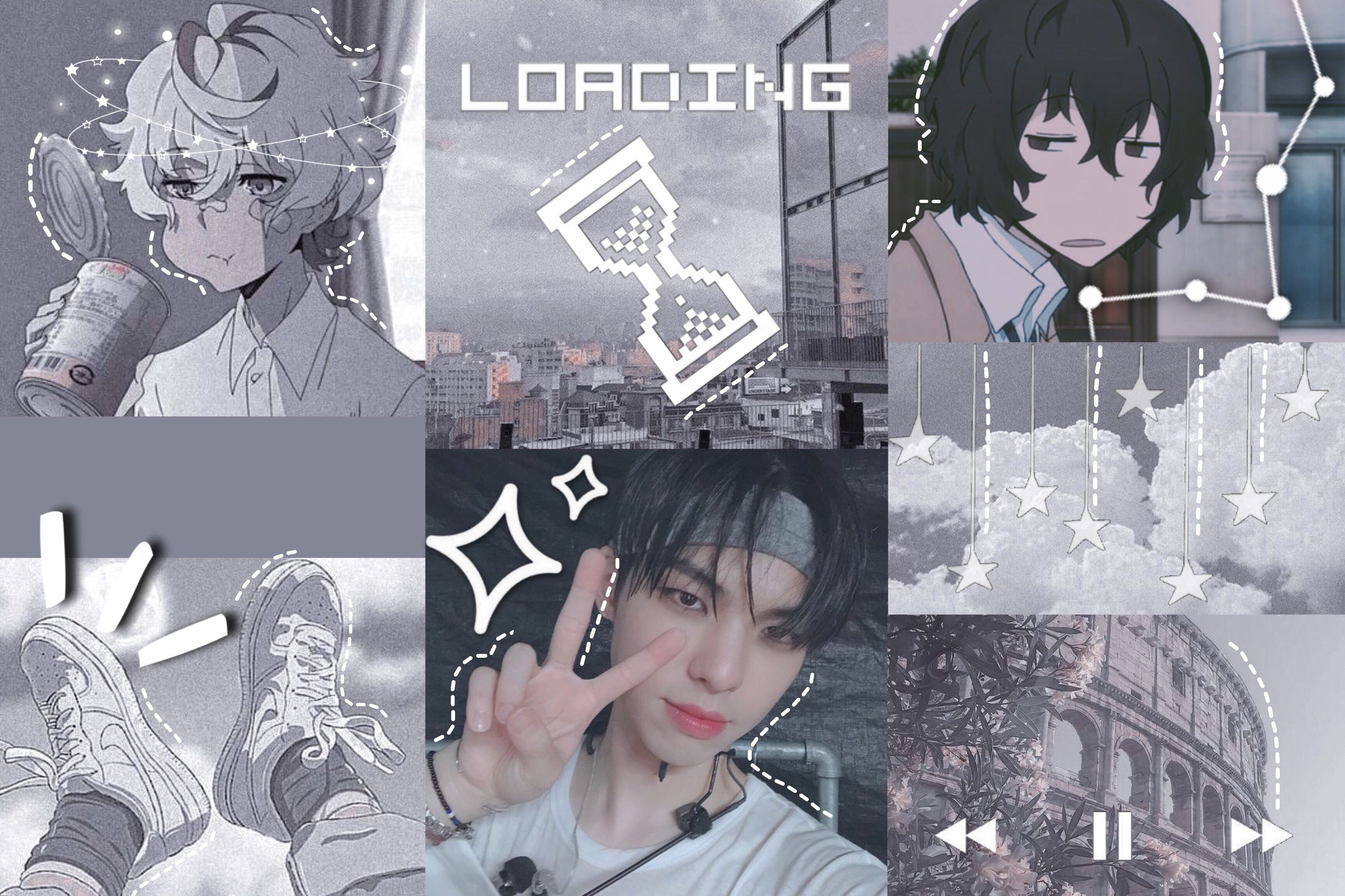 grey gray aesthetic anime kpop cix Image