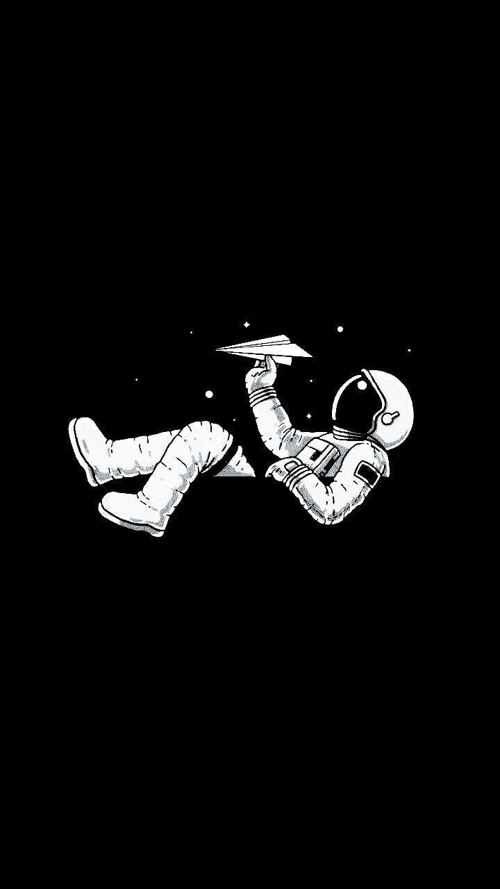 Black and White Space Man