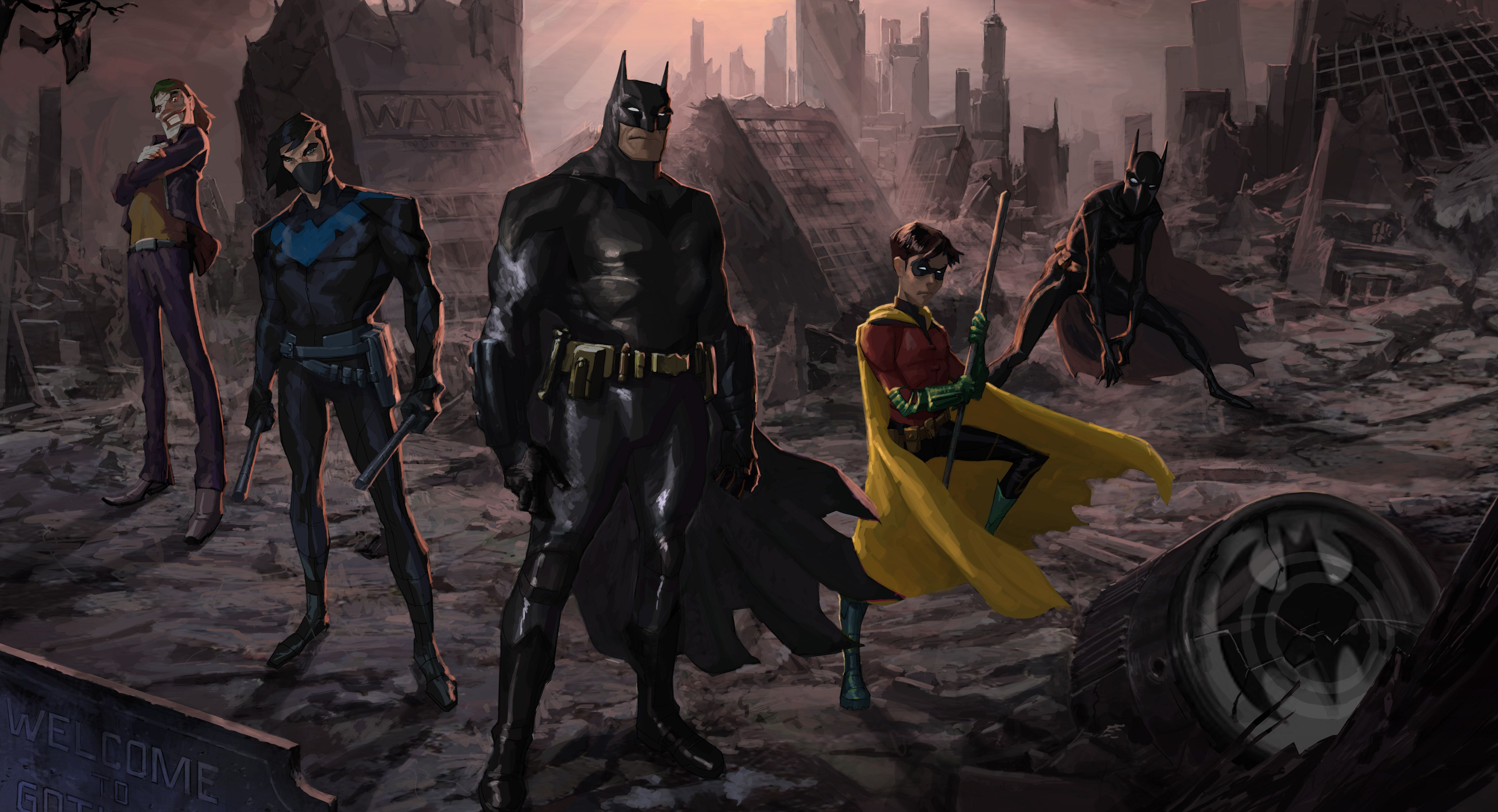 Batman And His Team Artwork, HD Superheroes, 4k Wallpaper, Image, Background, Photo and Picture