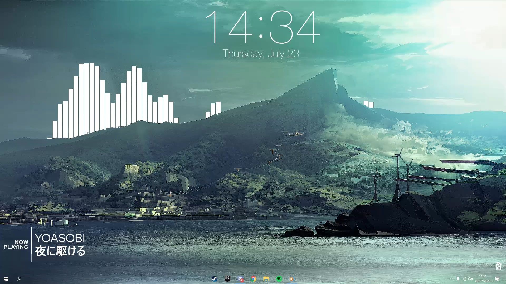 first time making a minimalistic desktop with rainmeter and wallpaper engine, hope you like it