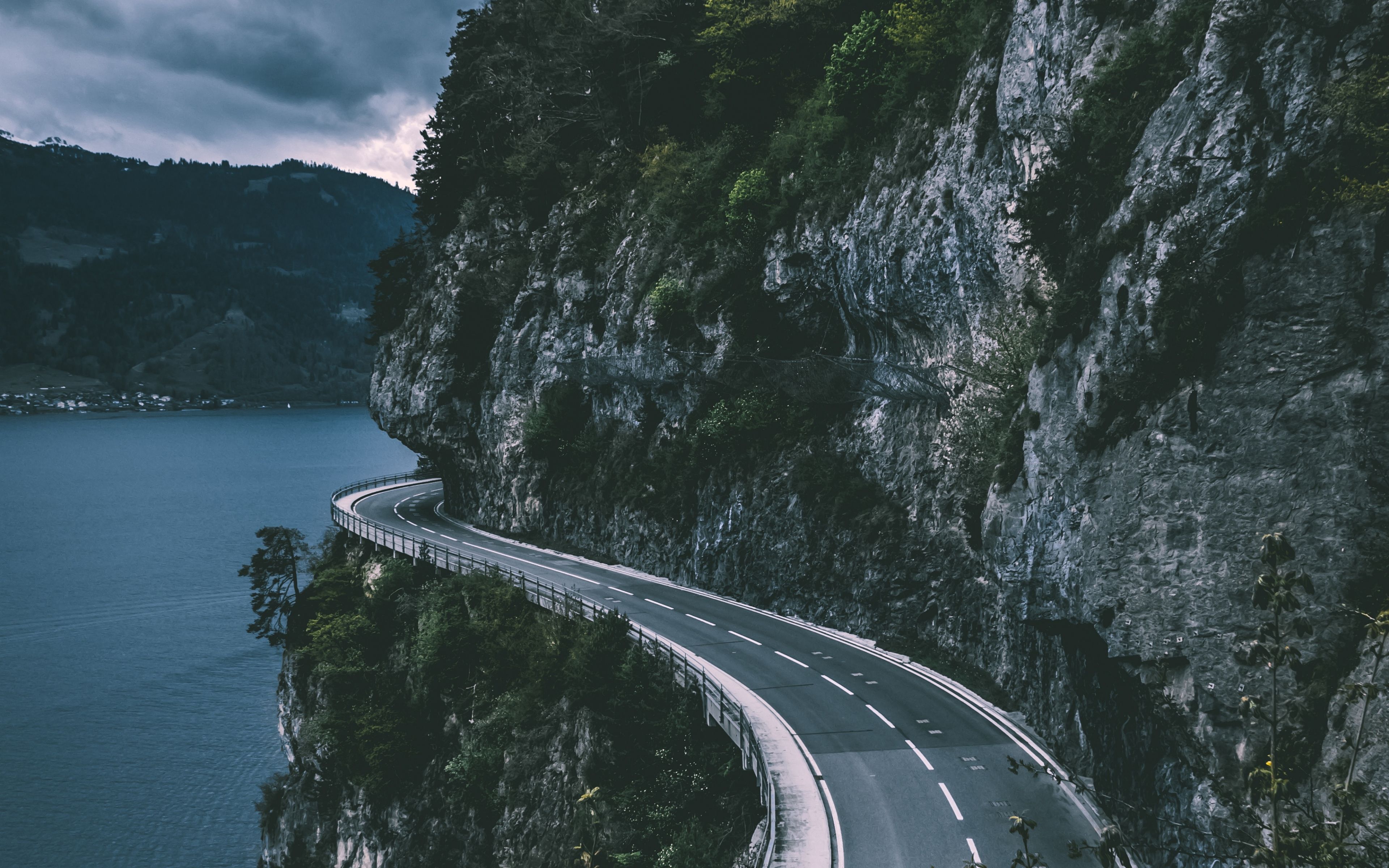 Wallpaper sigriswil, switzerland, mountains, road, sea. Road, iPhone wallpaper sky, Desktop wallpaper background