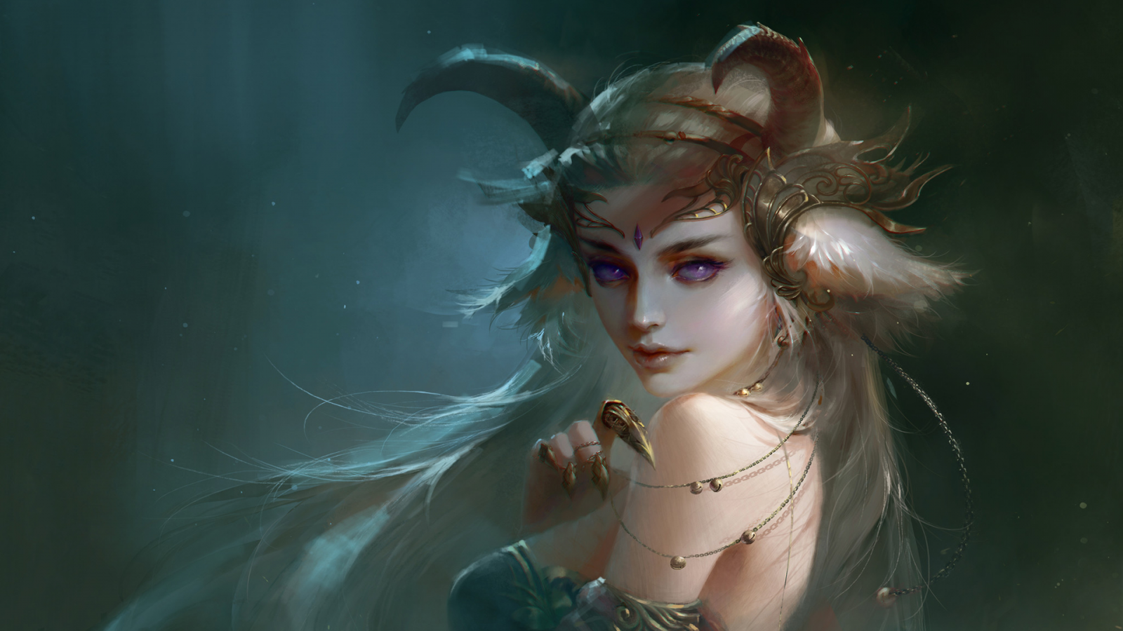 Anime, Girl, Demon, Horns, Fantasy, 4K phone HD Wallpaper, Image, Background, Photo and Picture