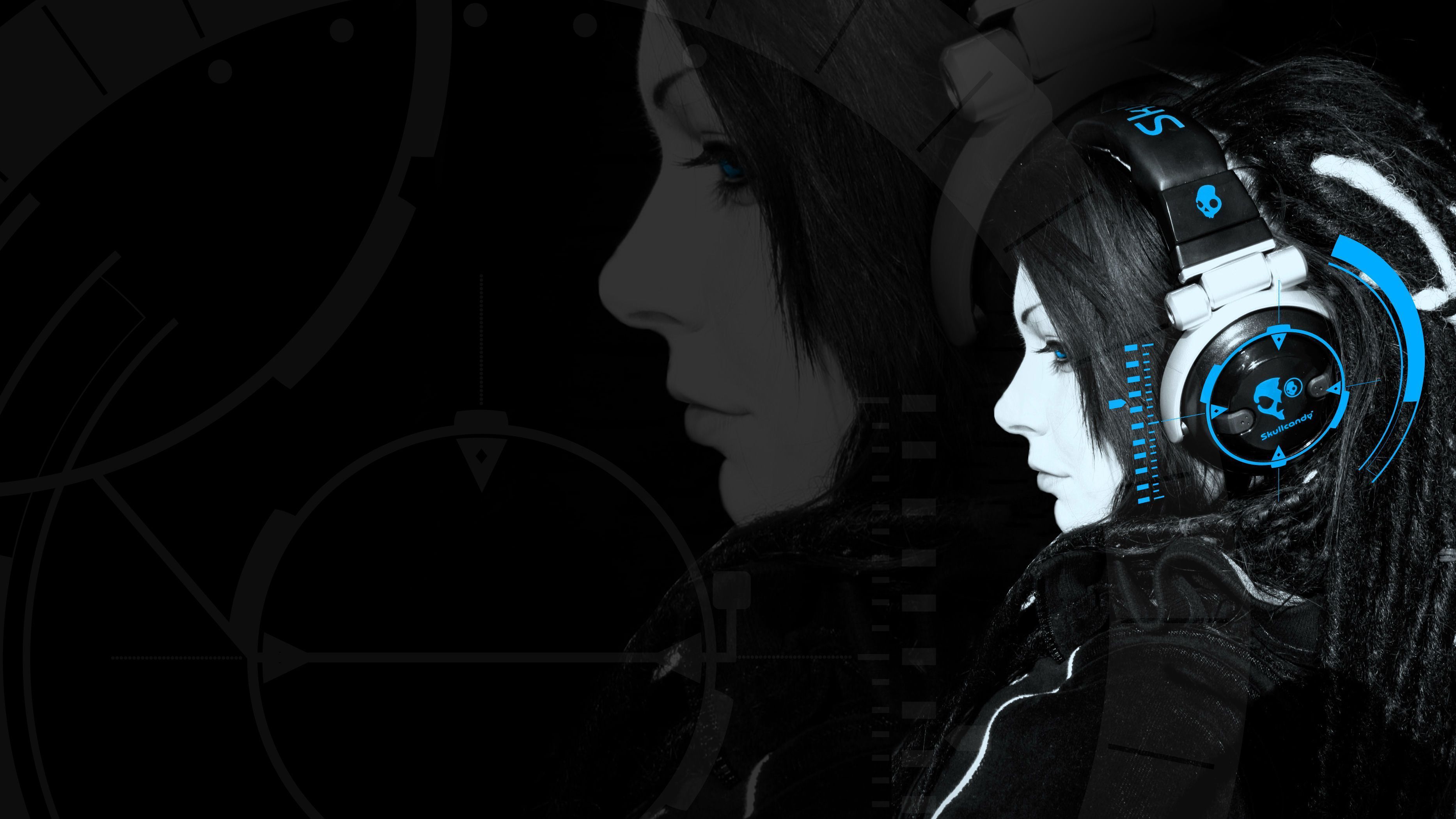 Headphone Girl Wallpaper
