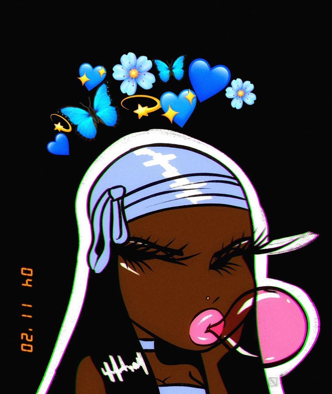 Black Baddie Mood Cartoon Aesthetic - Aminhanamorada Wallpaper