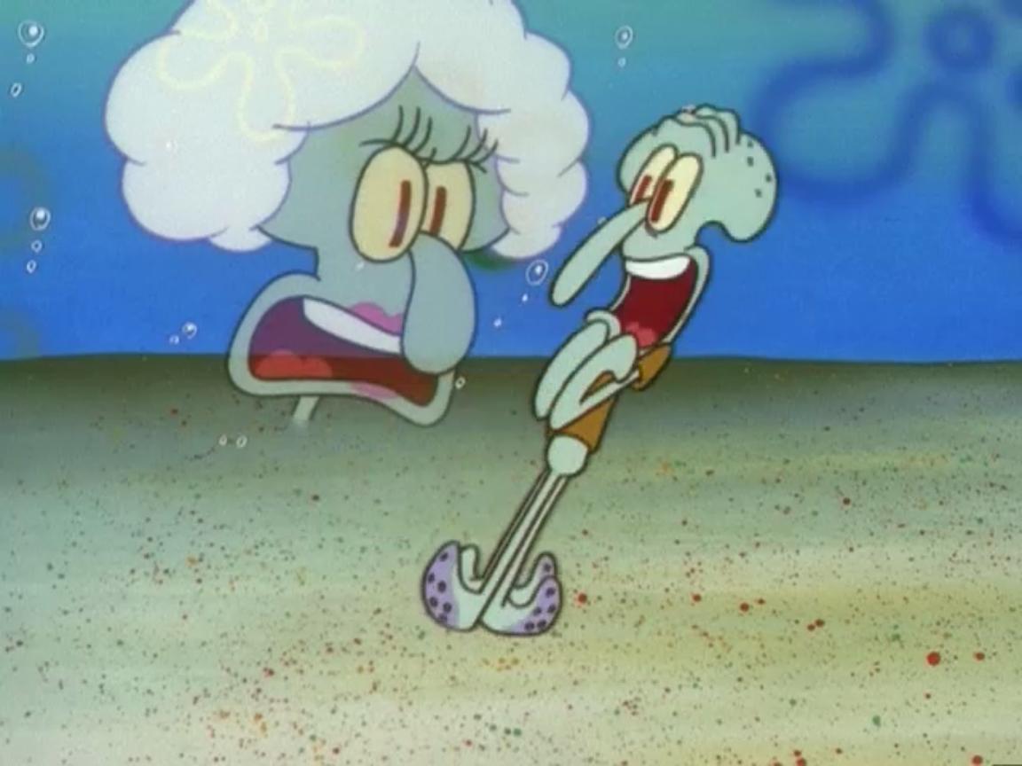Baddie of The Day official baddie of the hour is Squidwards guilt ridden hallucination of his mother from the April fools episode of spongebob squarepants called fools in april