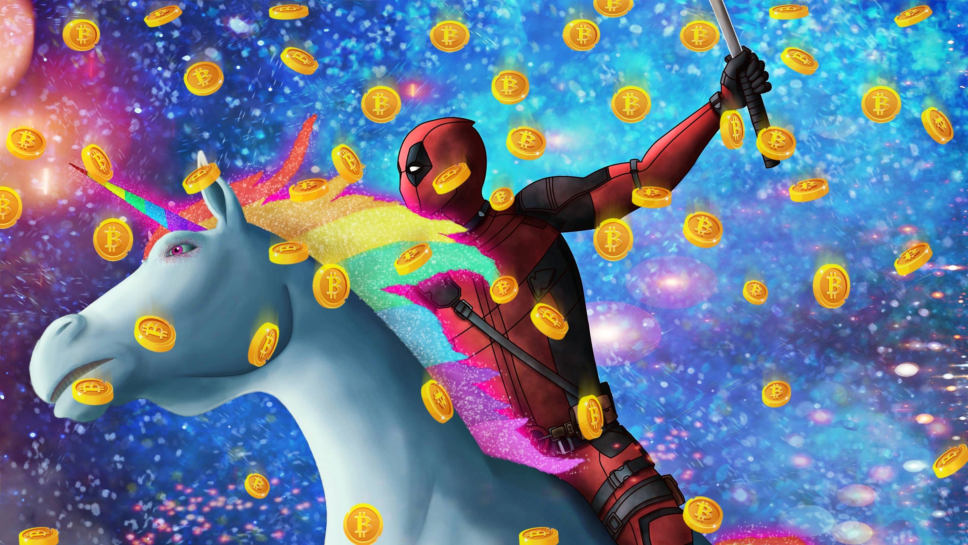 Bitcoins From Above Deadpool Unicorn Deadpool 2 Movie Z7111 Wallpaper