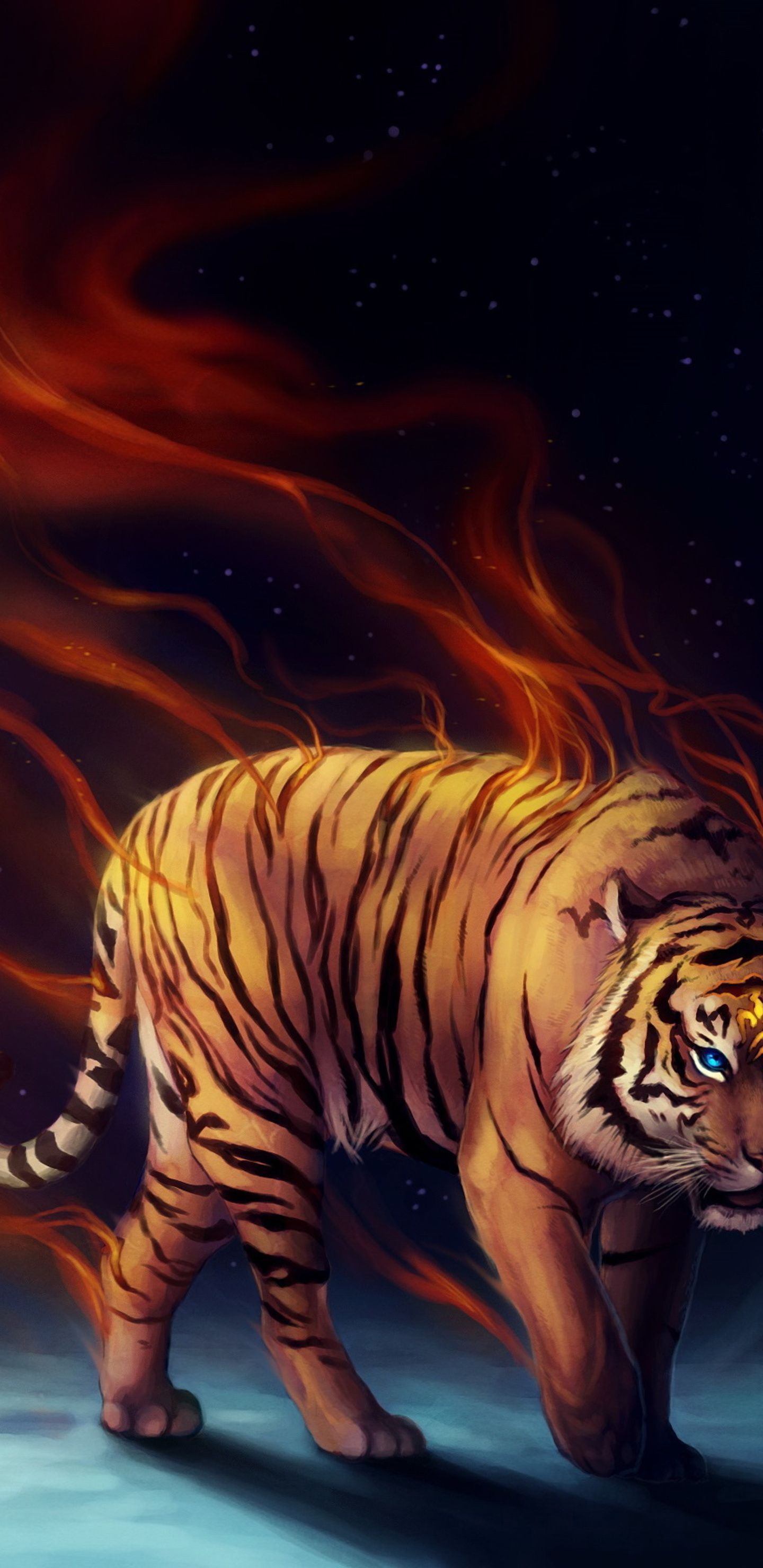 Tiger Fantasy Magical Flame 4k Samsung Galaxy Note S S SQHD HD 4k Wallpaper, Image, Background, Photo and Picture
