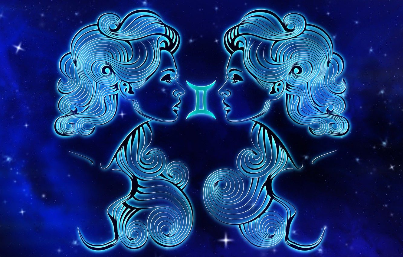 Wallpaper space, girls, Gemini, zodiac sign image for desktop, section рендеринг