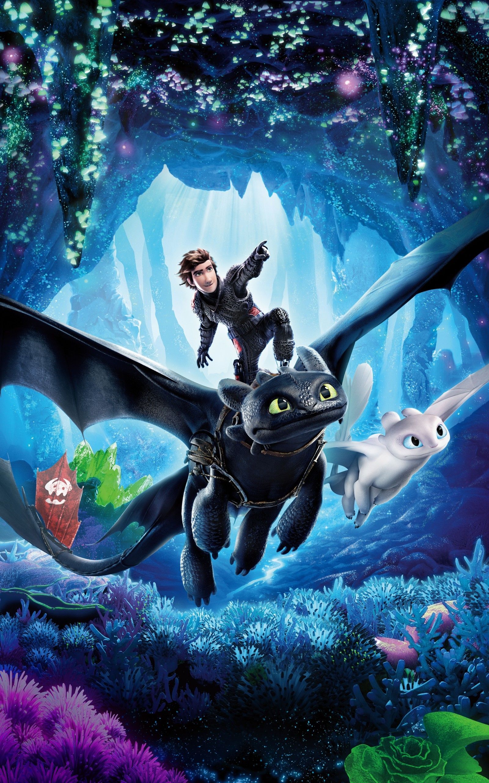Download 1600x2560 Night Fury, Light Fury, How To Train Your Dragon: The Hidden World, 5k, Toothless, Hiccup, Animation Wallpaper for Google Nexus 10
