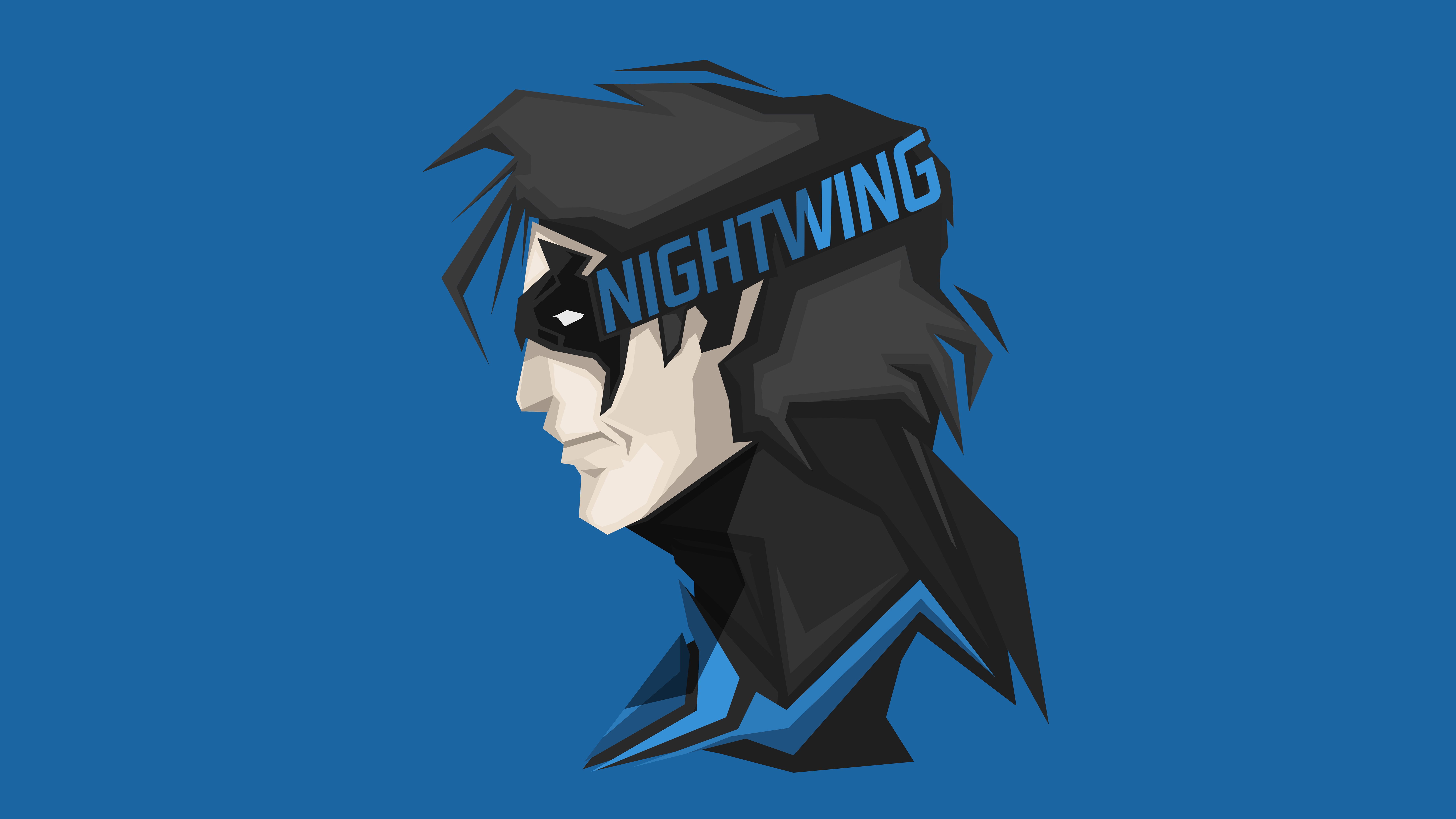 Blue #Minimal #Headshot K DC Comics #Nightwing K #Superhero K # wallpaper #hdwallpaper #desktop. Nightwing, Superhero wallpaper, Minimal wallpaper