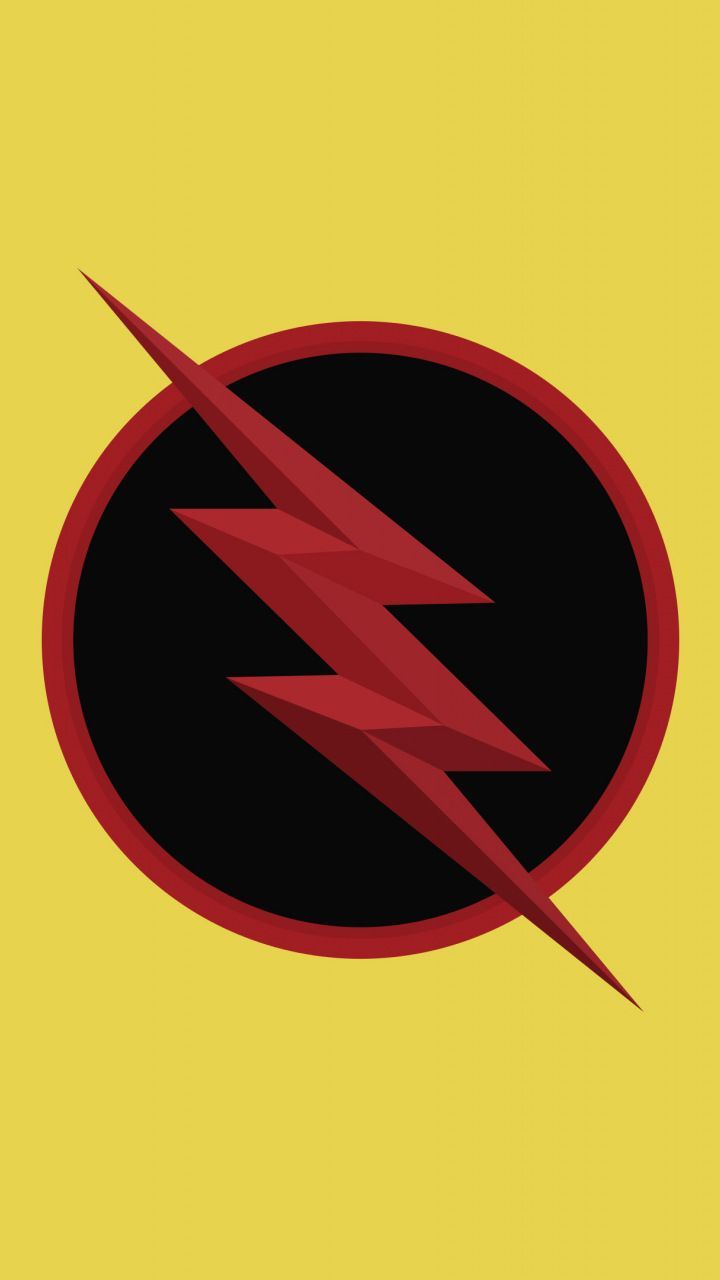 Reverse flash, logo, dc comics, minimal, 720x1280 wallpaper. Reverse flash, Flash wallpaper, Flash logo