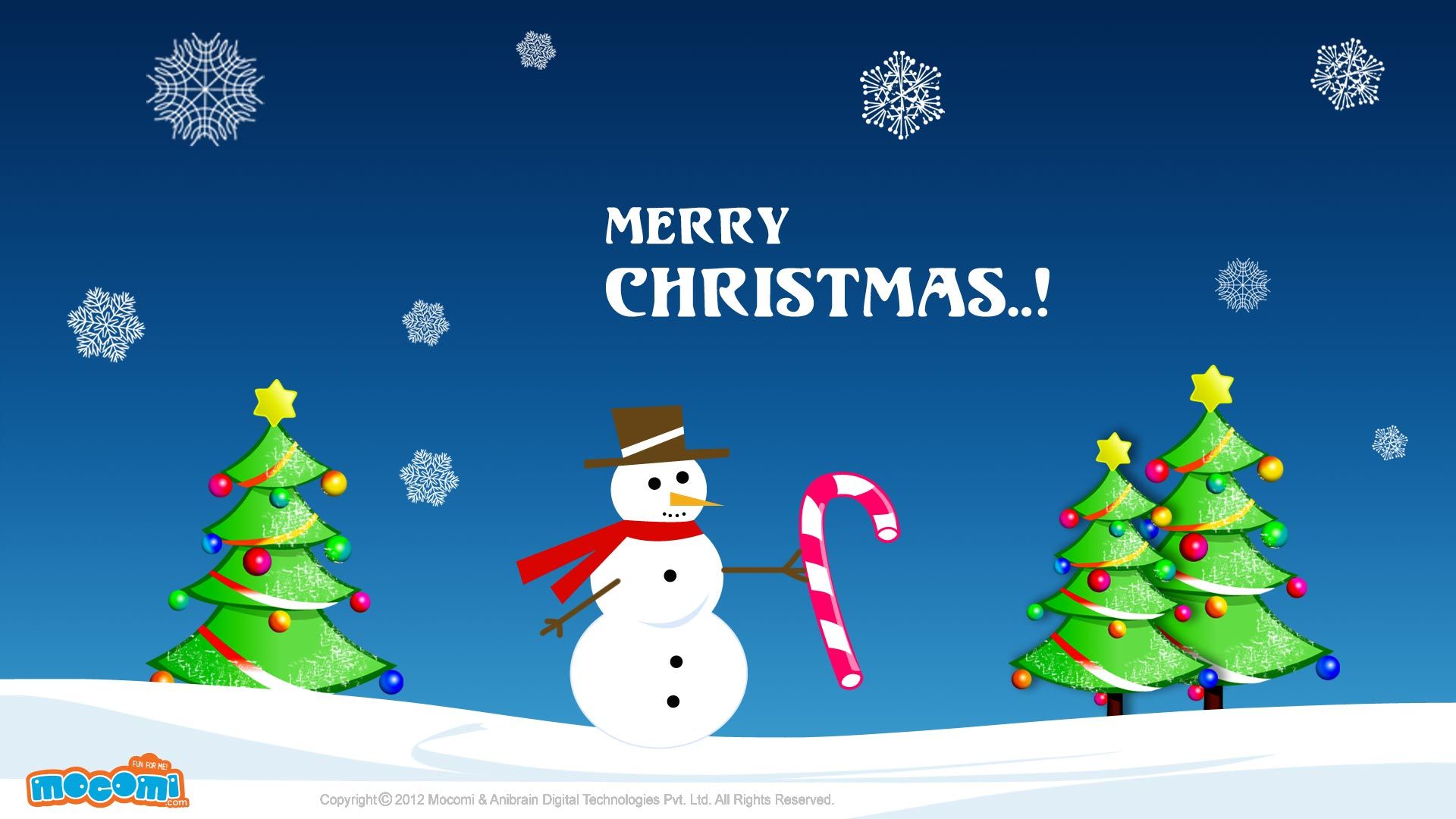 Merry Christmas Snowman Wallpaper for Kids