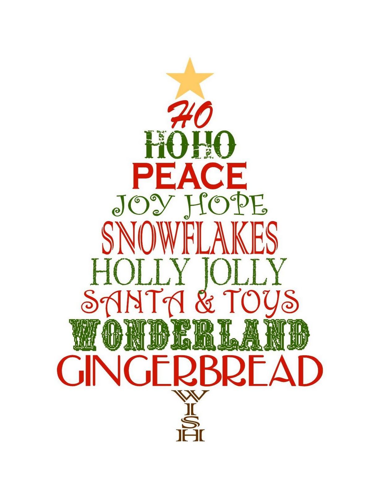 Christmas Wallpaper Free: Free Christmas Word Tree Printable