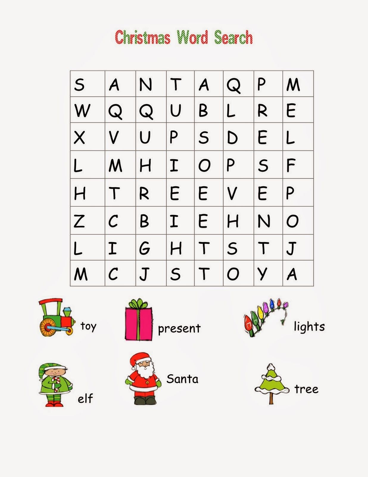 All Wallpaper Gallery: Easy Christmas Word Search