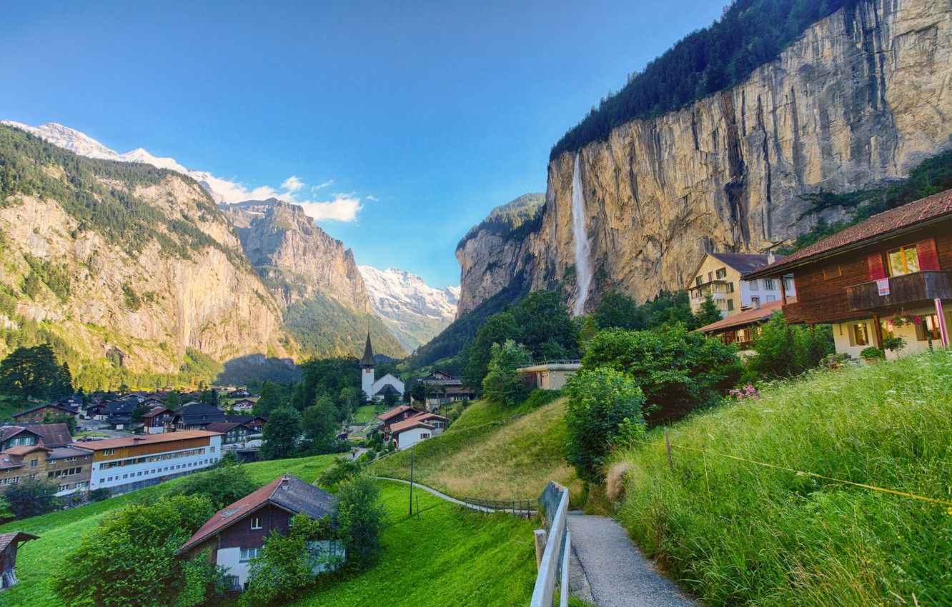 Wallpaper mountains, home, Switzerland, Lauterbrunnen image for desktop, section пейзажи