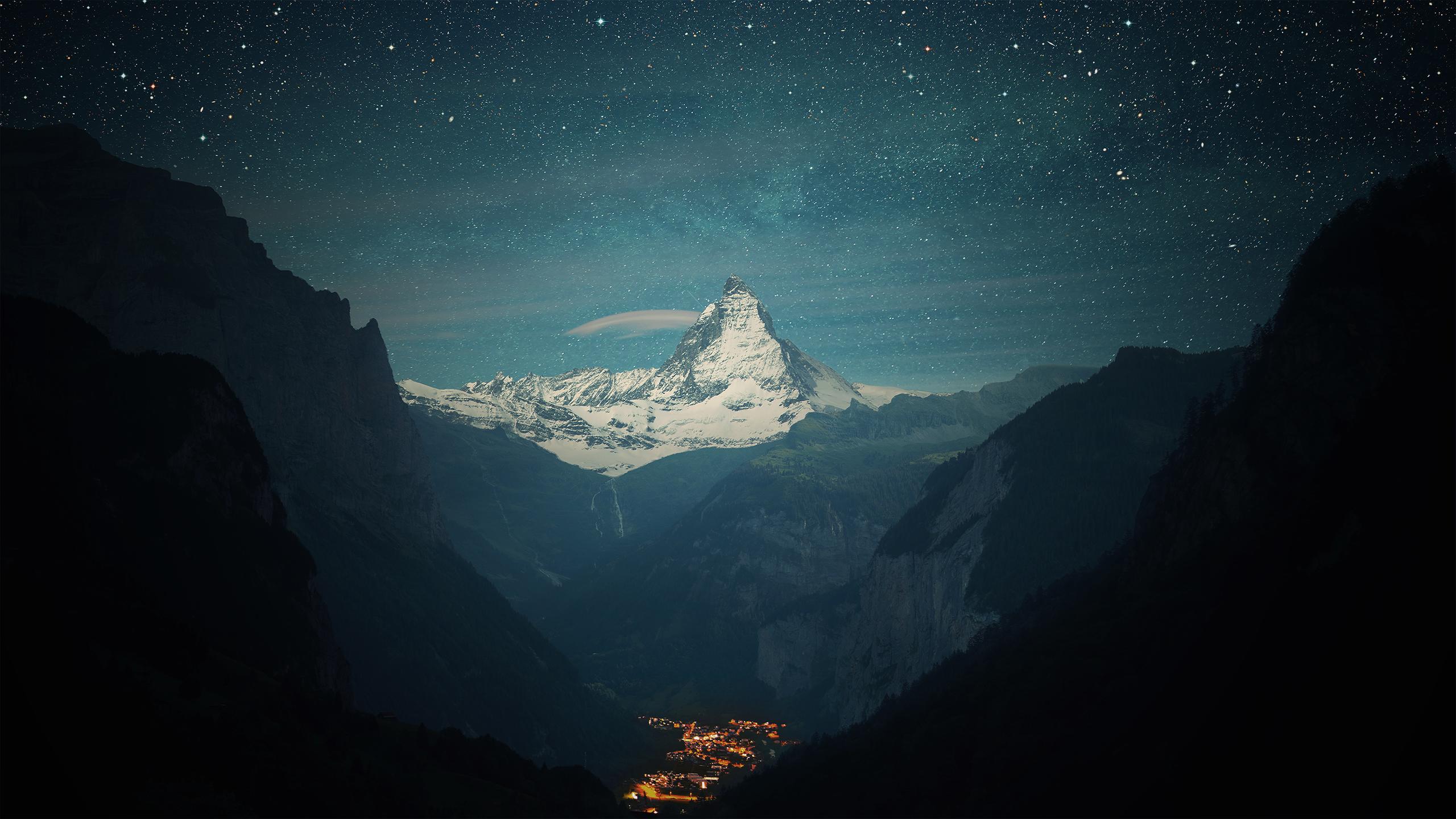 Valley of the Stars Matterhorn as seen from the Lauterbrunnen valley. [1920x1080] (7 other resolutions including mobile in comments) Originally photographed