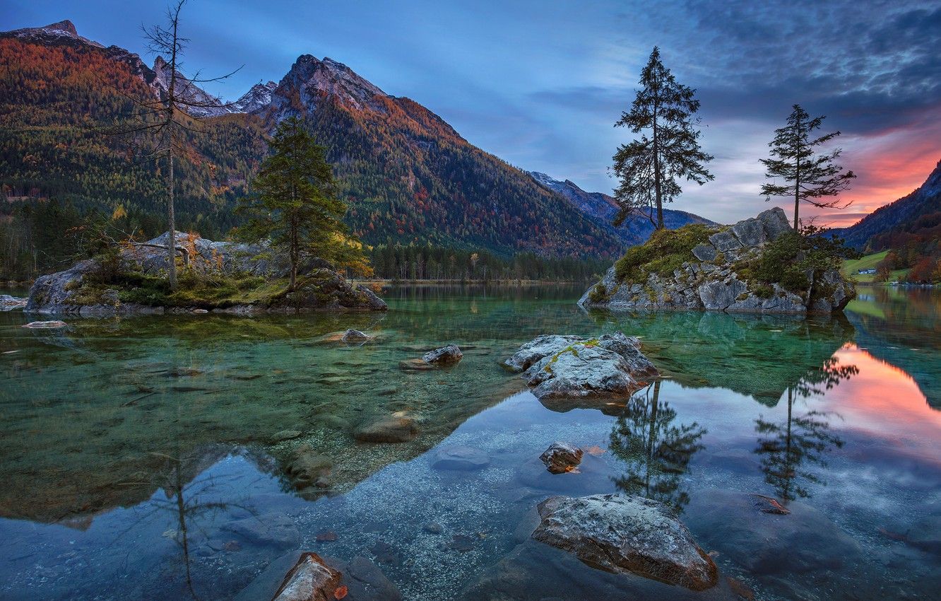 Wallpaper mountains, lake, Germany, Bayern, Hintersee image for desktop, section пейзажи