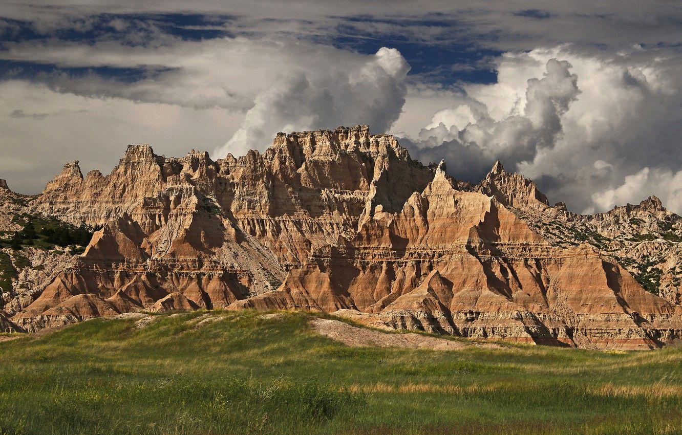 Wallpaper mountains, USA, Badlands National Park, South Dakota, Pennington image for desktop, section природа