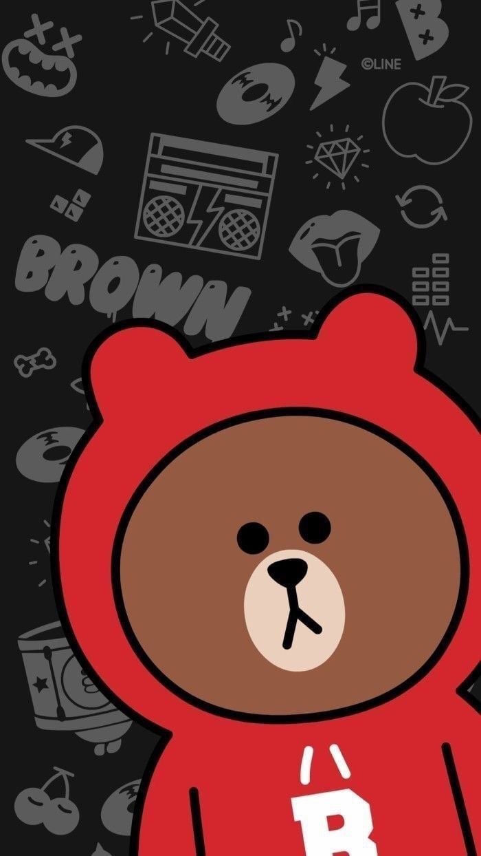 Line Friends Brown wallpaper / lock screen bar: Naver blog. Cute cartoon wallpaper, Wallpaper iphone cute, Line friends