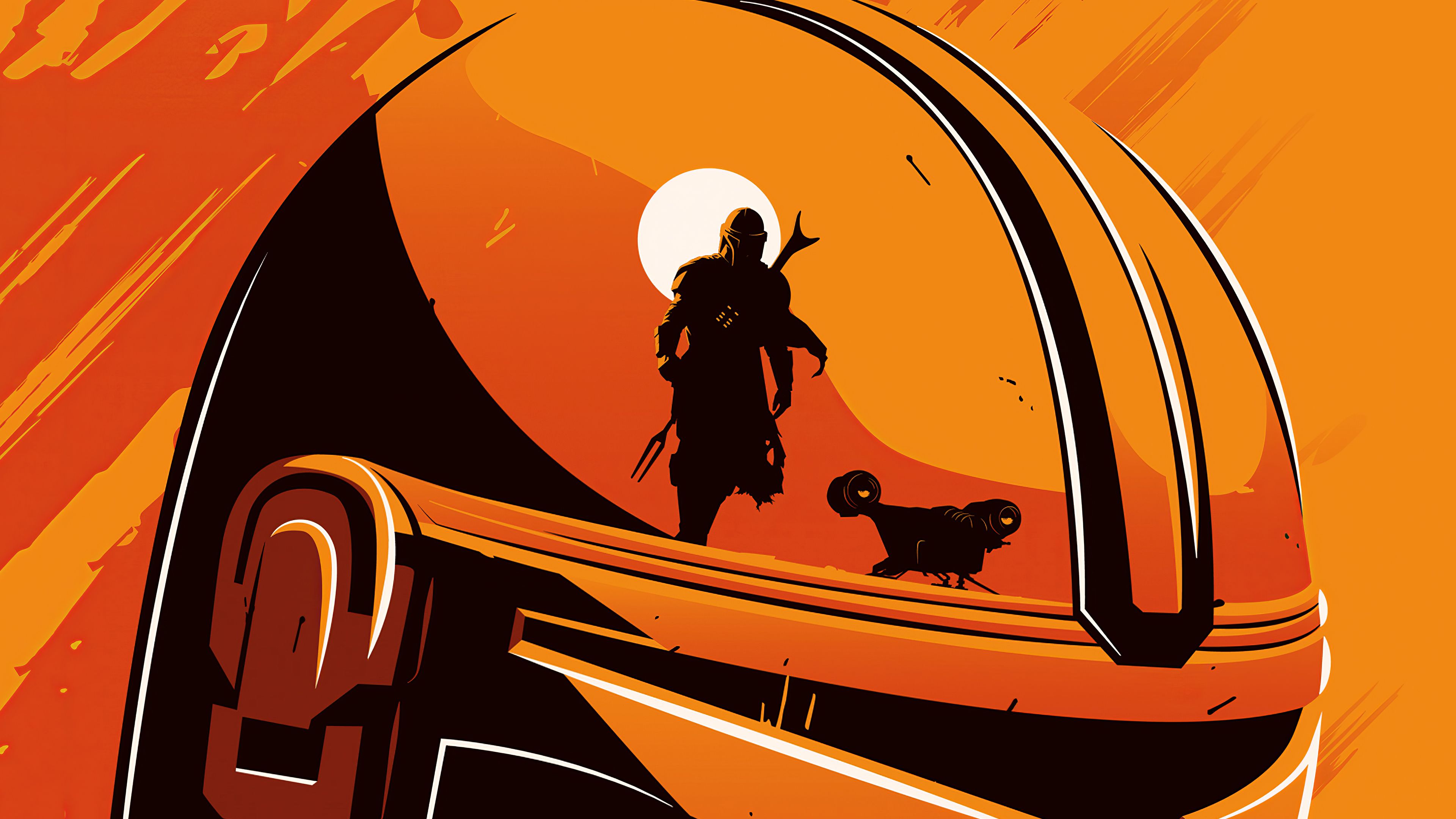 The Mandalorian Minimalism 4k, HD Tv Shows, 4k Wallpaper, Image, Background, Photo and Picture