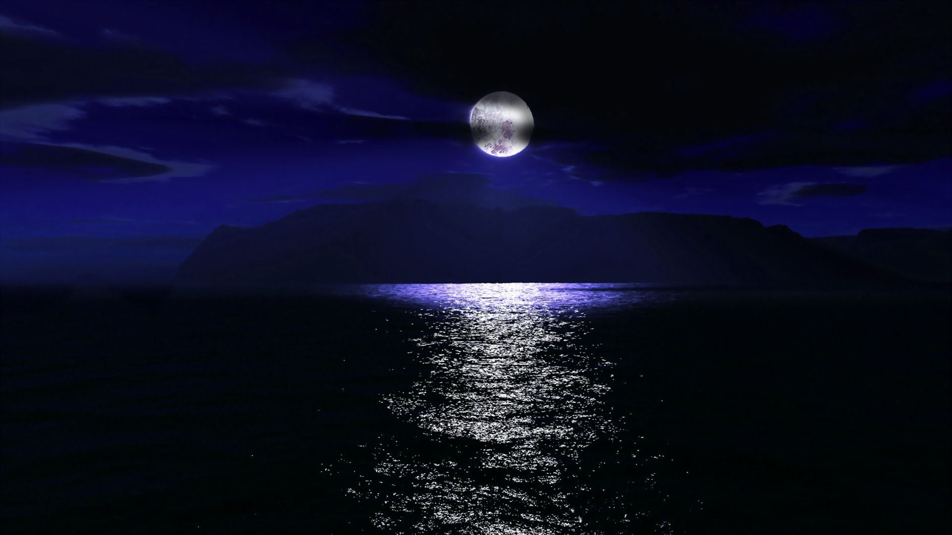 Moon Over Ocean Wallpaper