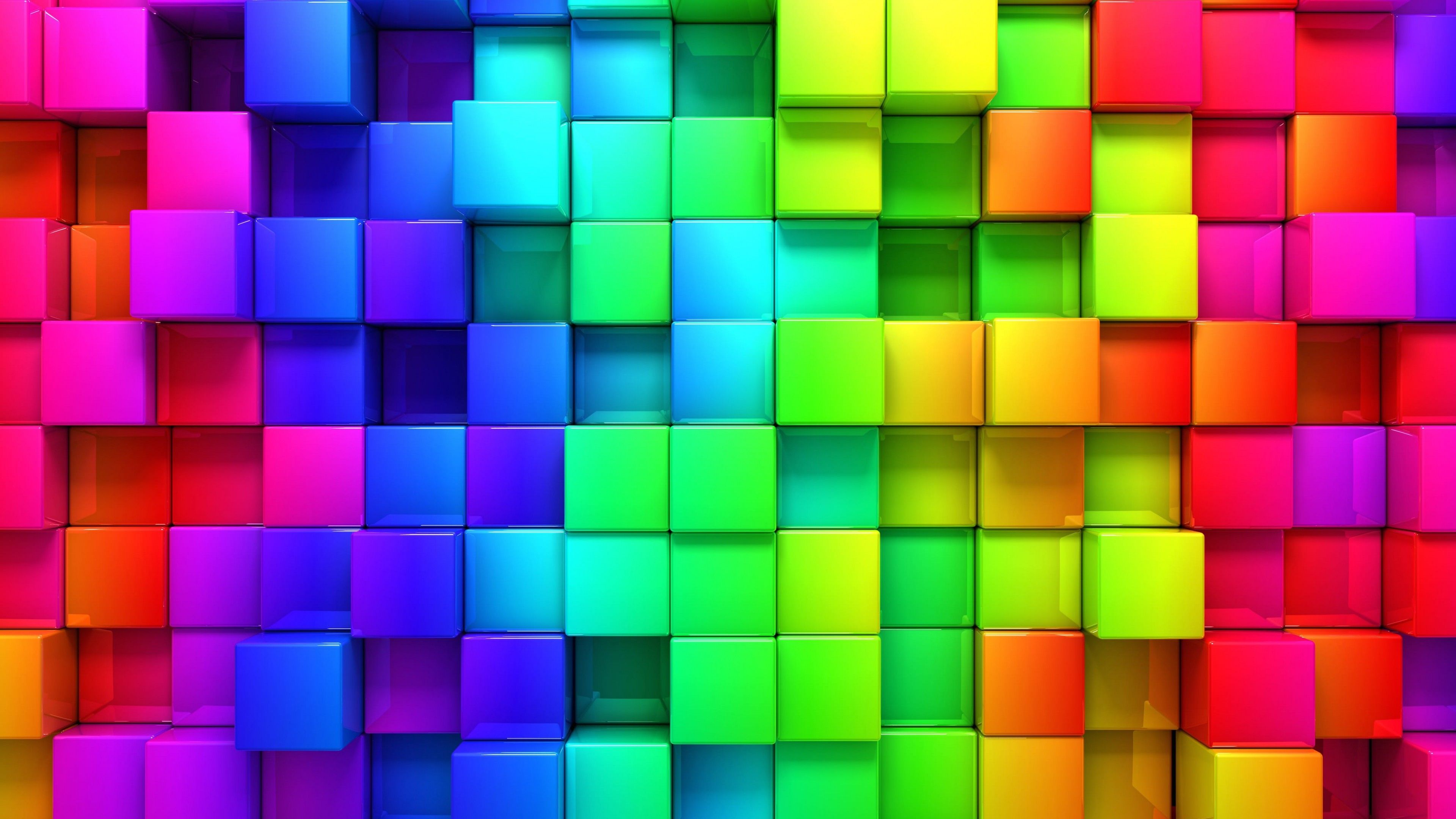 Cubic Rainbow 4K wallpaper