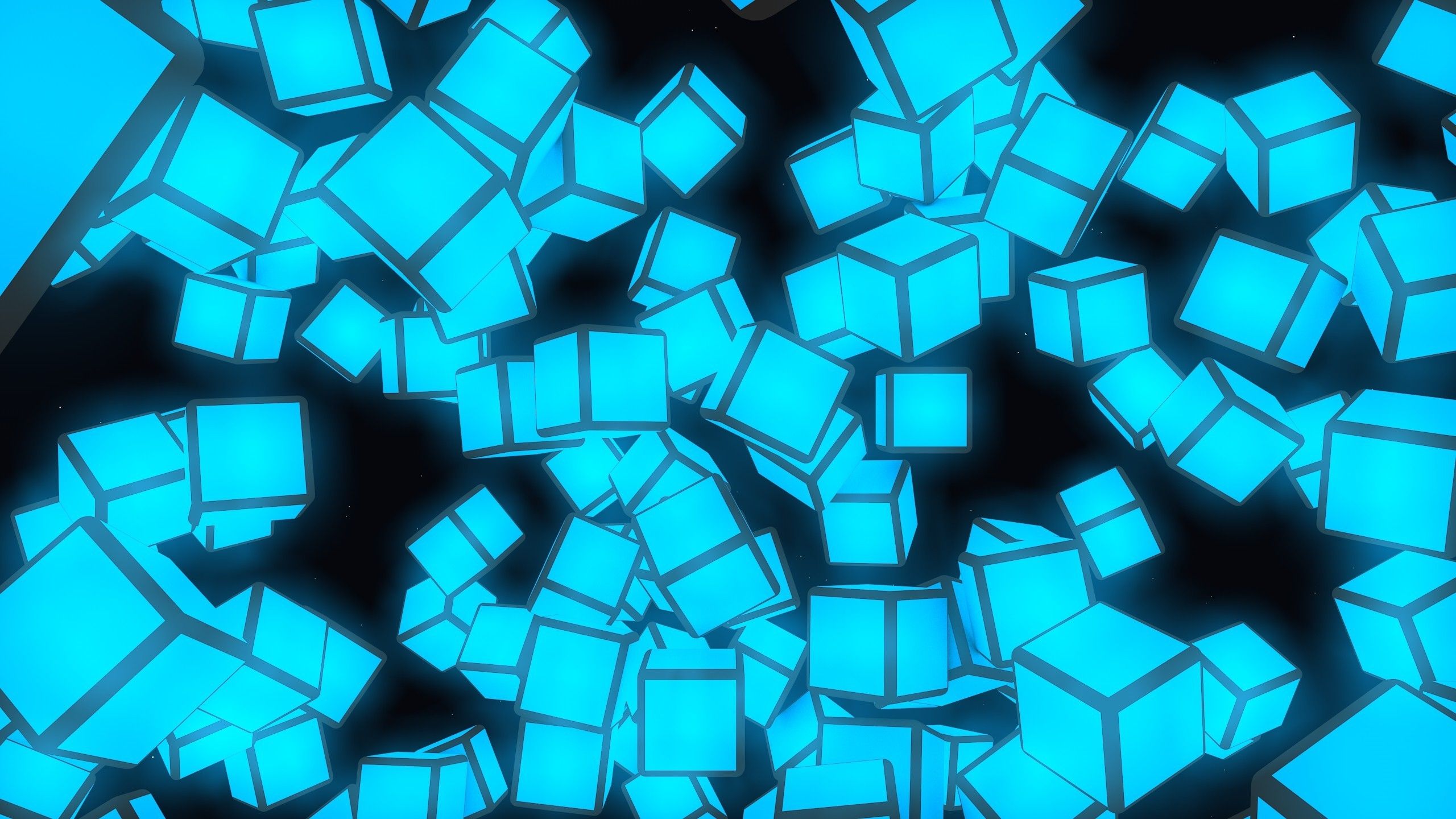 cube, Minimalism, Glowing, 3D, Night, Cubic Wallpaper HD / Desktop and Mobile Background
