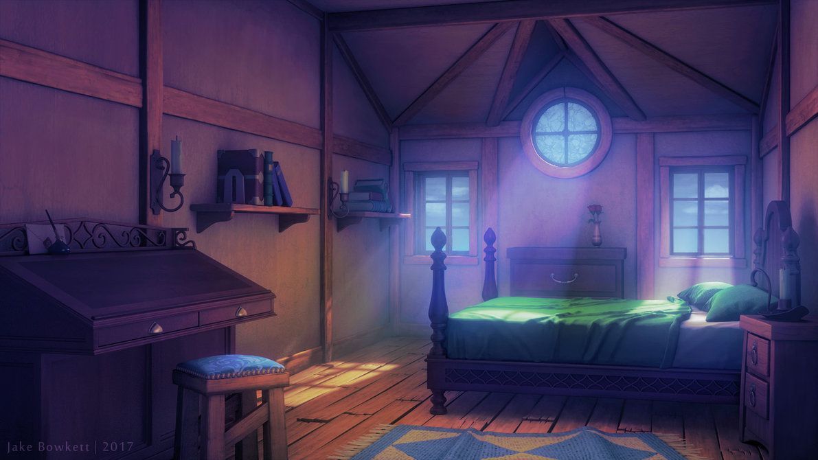 Bedroom Anime Dark Room Background - Pic-Mayonegg