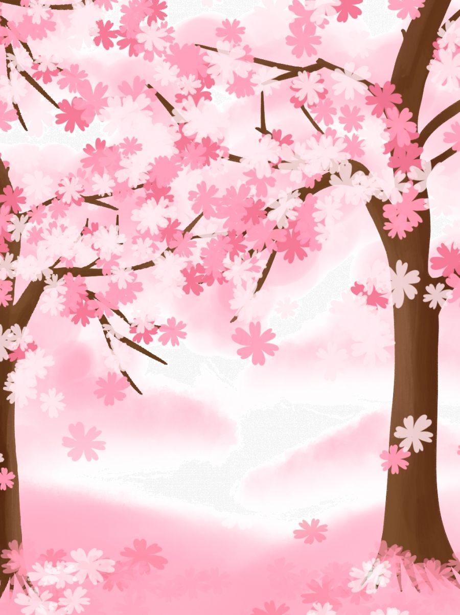 Pink Cherry Blossom Romantic Fresh Background, Cherry Blossom, Cherry Tree, Mountain Background Image for Free Download