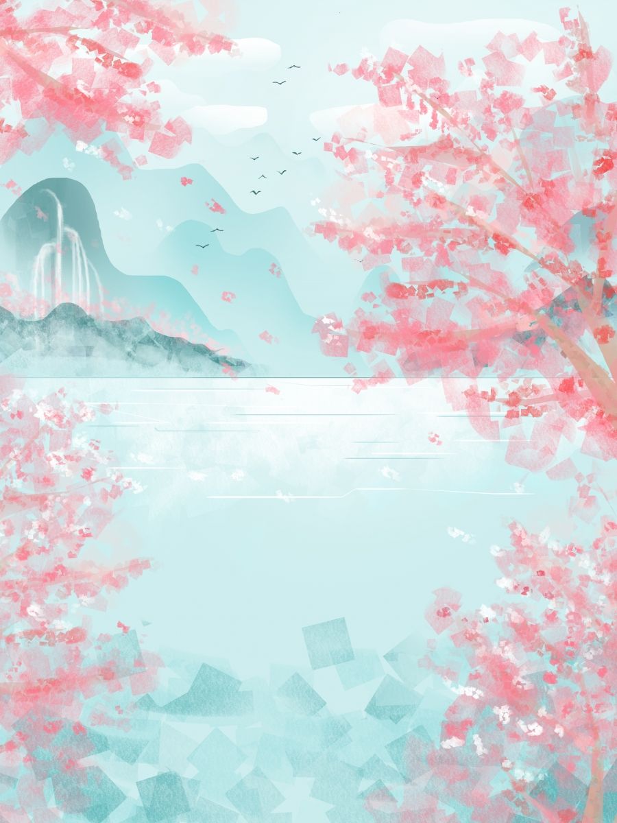 Beautiful Spring Cherry Blossom Background Design, Cherry Blossom, Summer, Sakura Background Background Image for Free Download