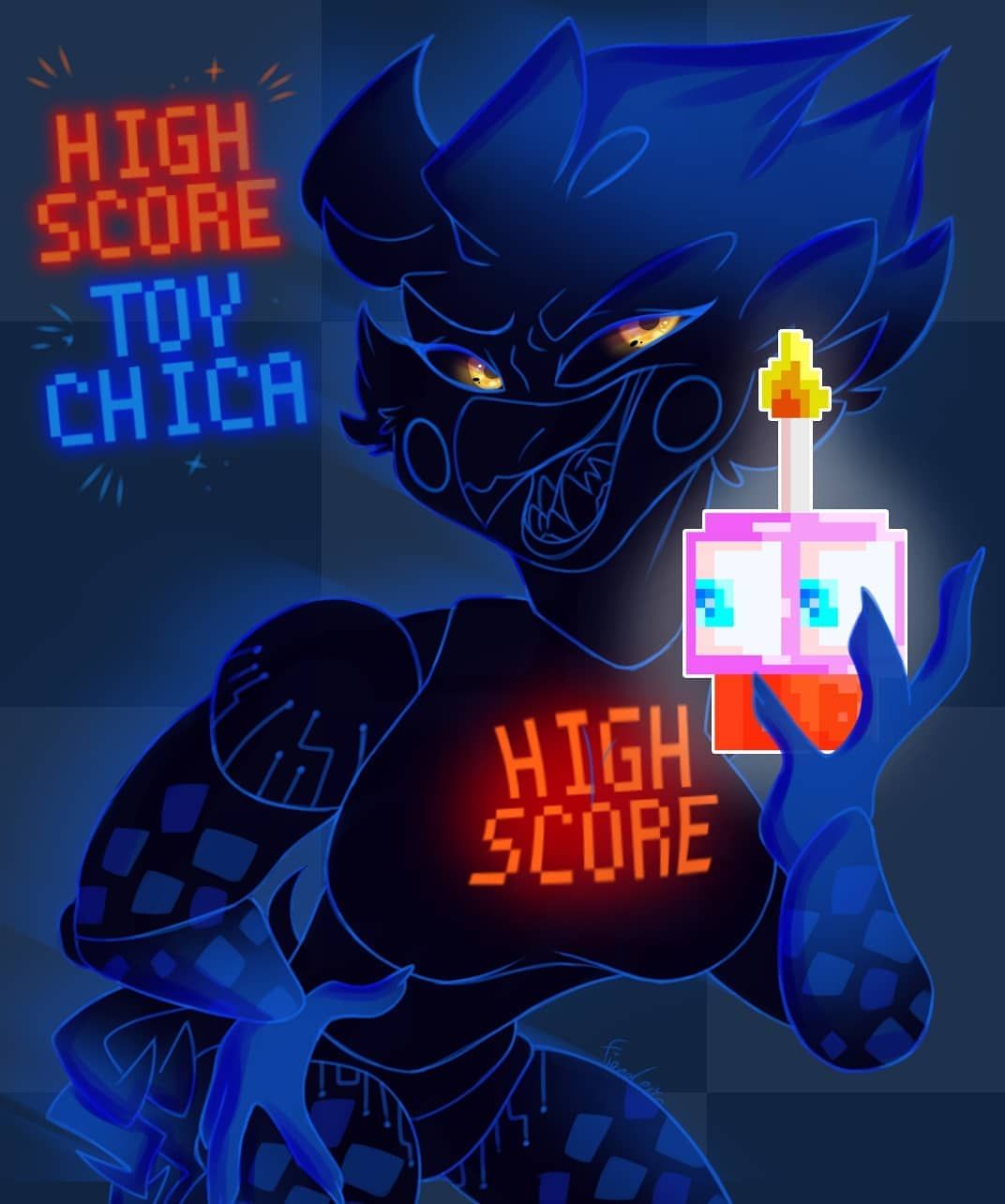 Fnaf Artist on Instagram: “HIGH SCORE Toy Chica!!! I really had fun drawing her, she's just so amazing! I might draw VR Toy Freddy X. Cool drawings, Fnaf, Drawings